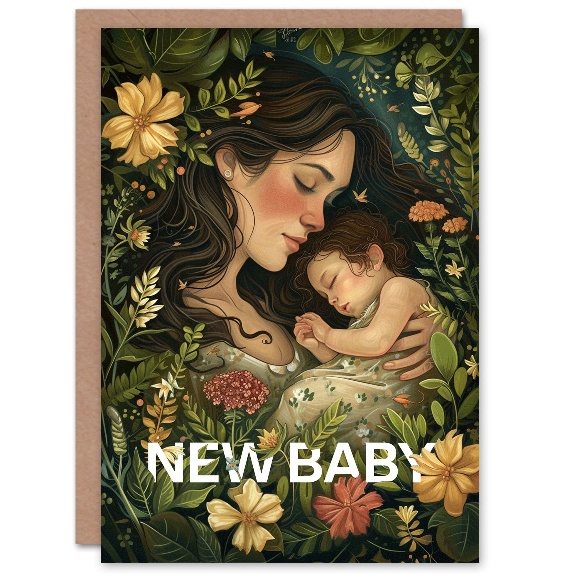 Mother Floral Forest Nature Painting Card