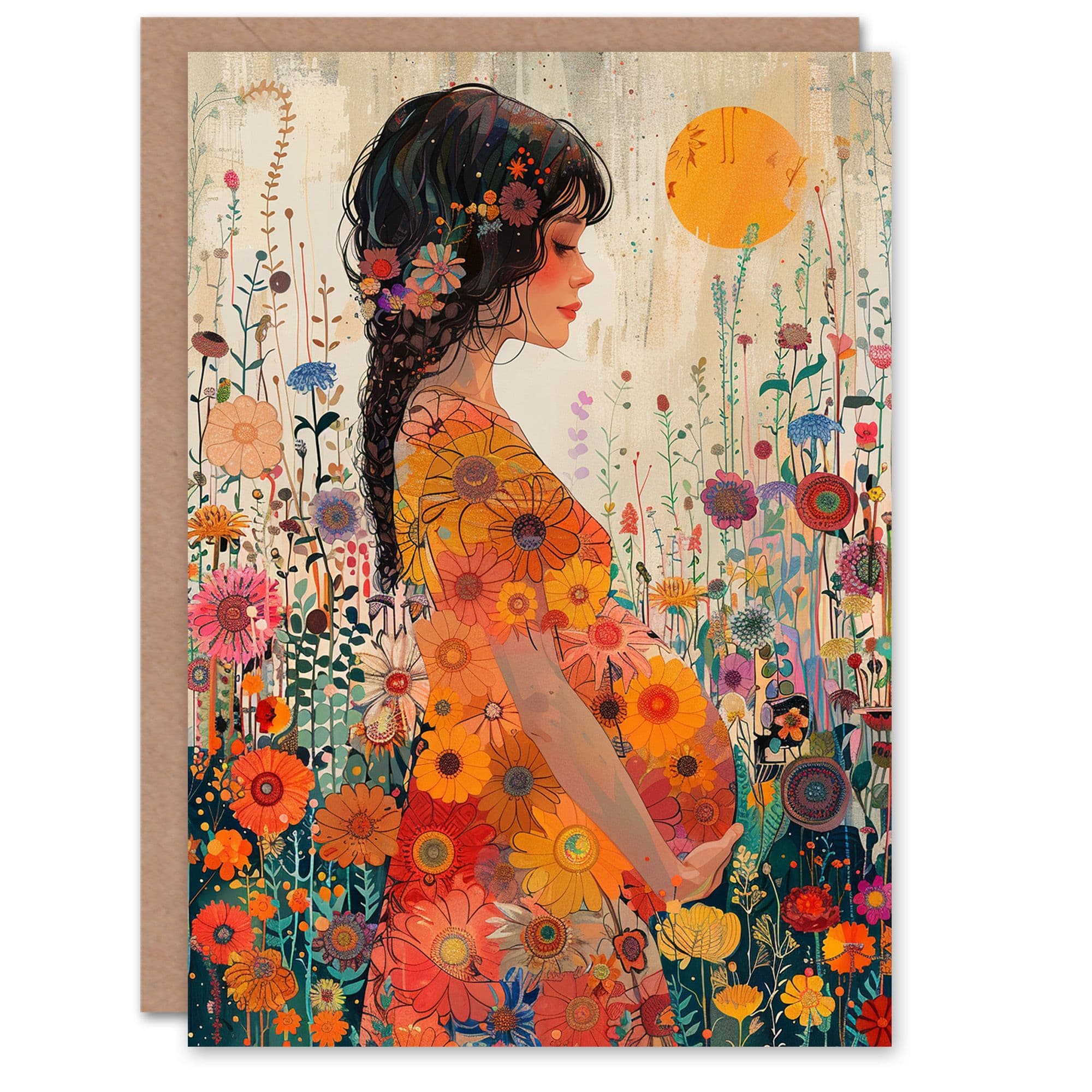 Motherhood Floral Pregnant Wildflowers Mum to Be Card