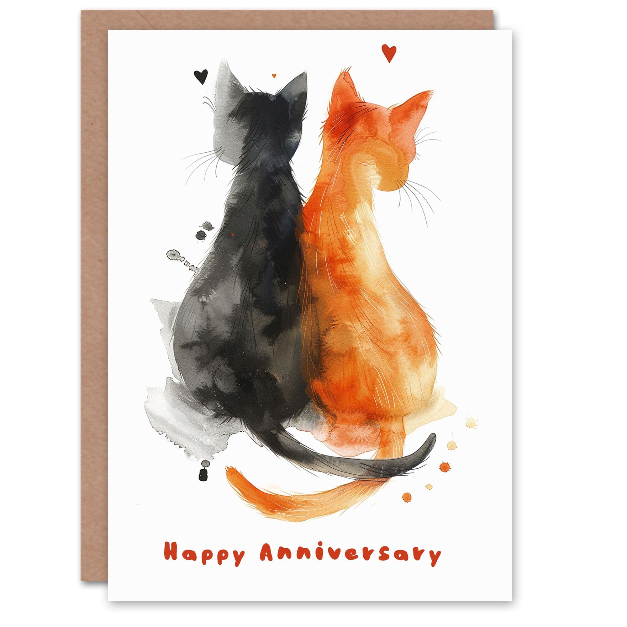 Orange Tabby Cat Lover Sweet Love Anniversary Card