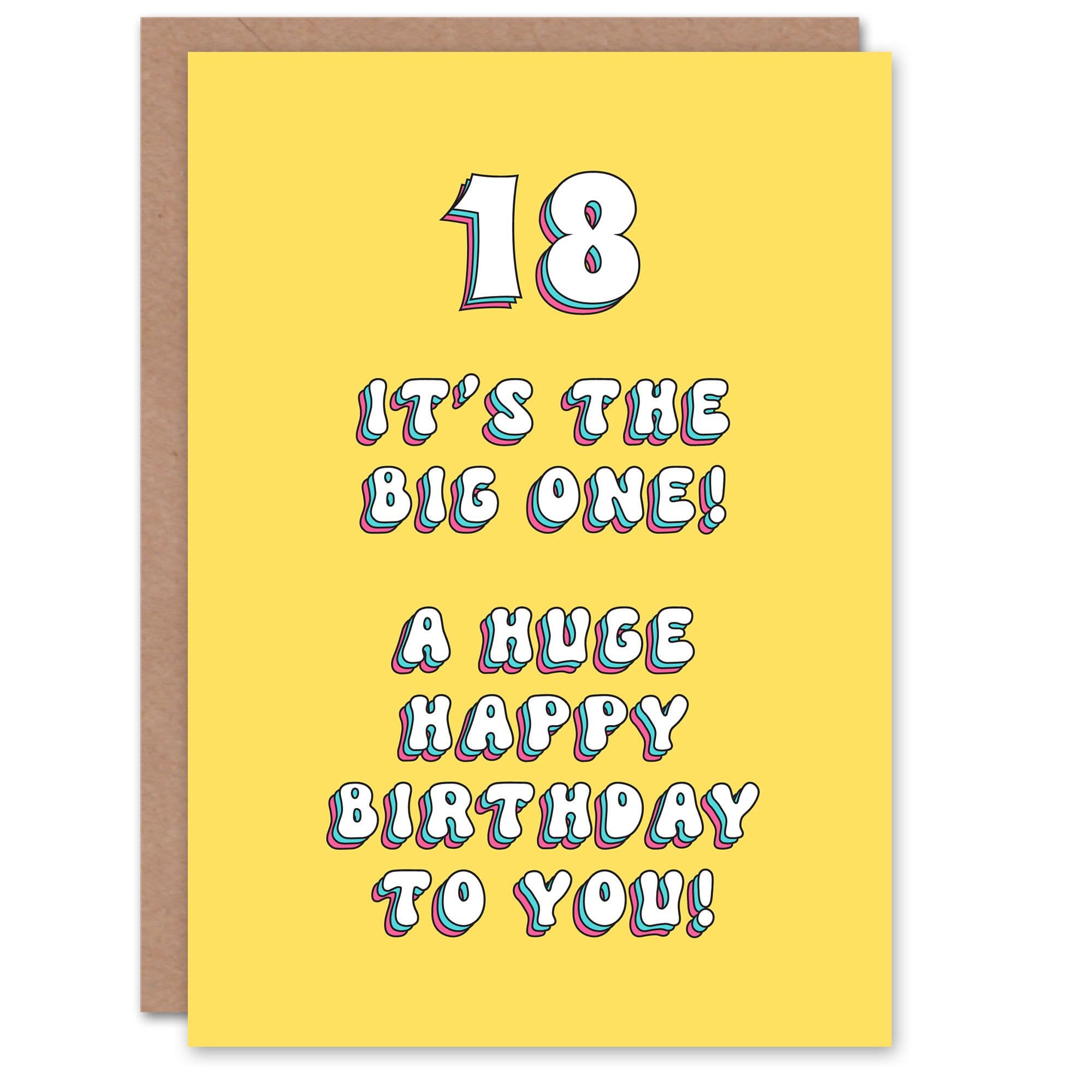 Greeting Card 18th Big One 18 Year Old Teenager Milestone Birthday