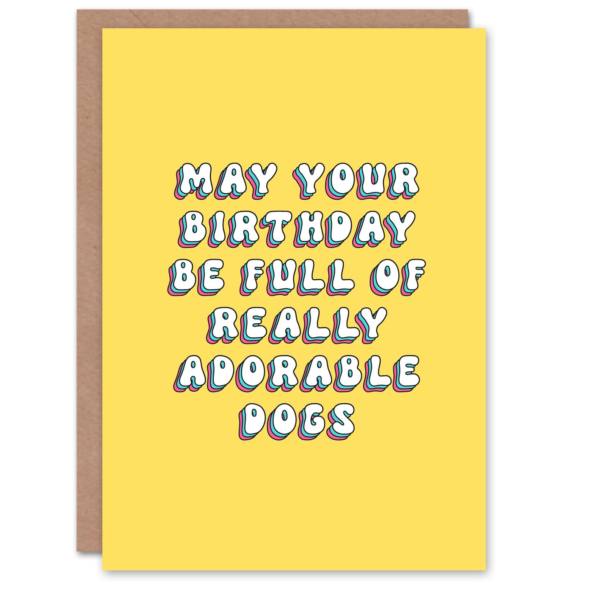 Greeting Card Adorable Dogs Animal Lover Bright Funny Birthday