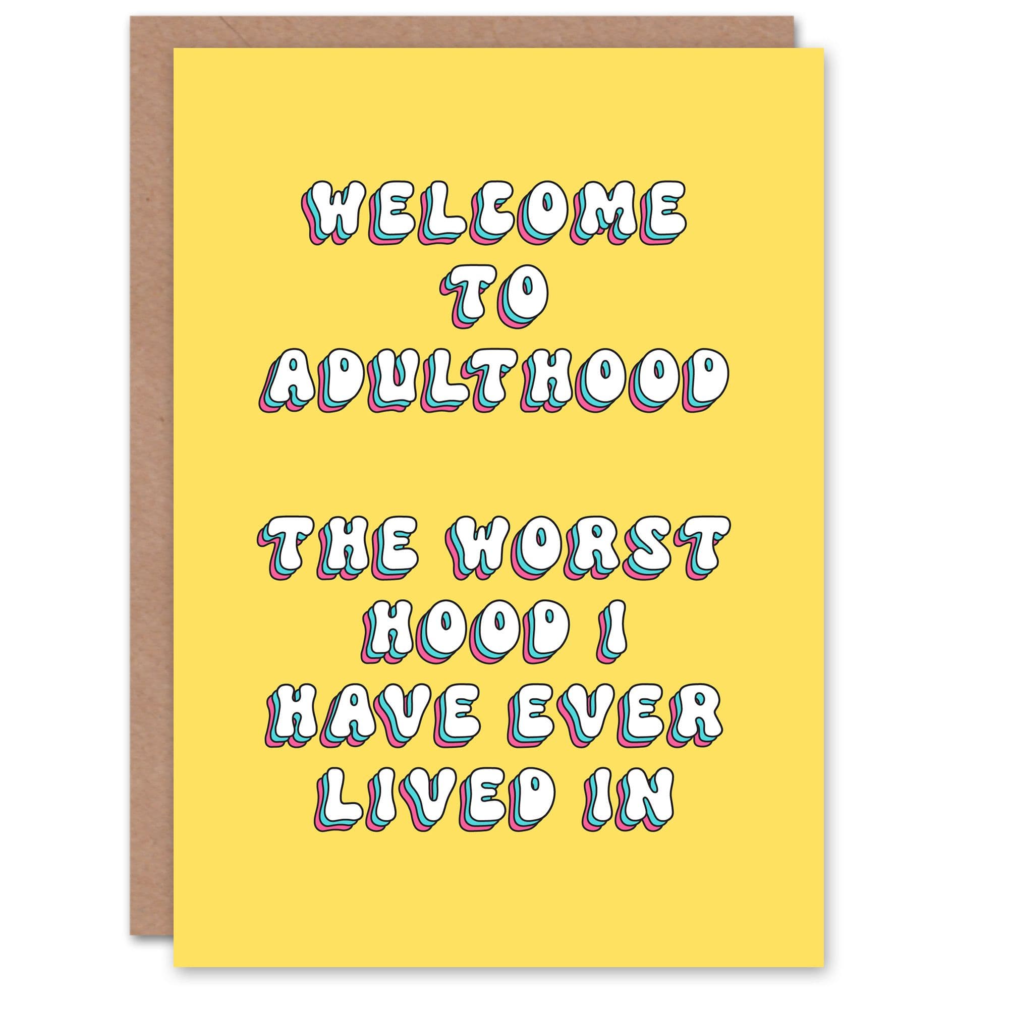 Greeting Card Adulthood Worst Hood Fun Funny Joke Humour Birthday