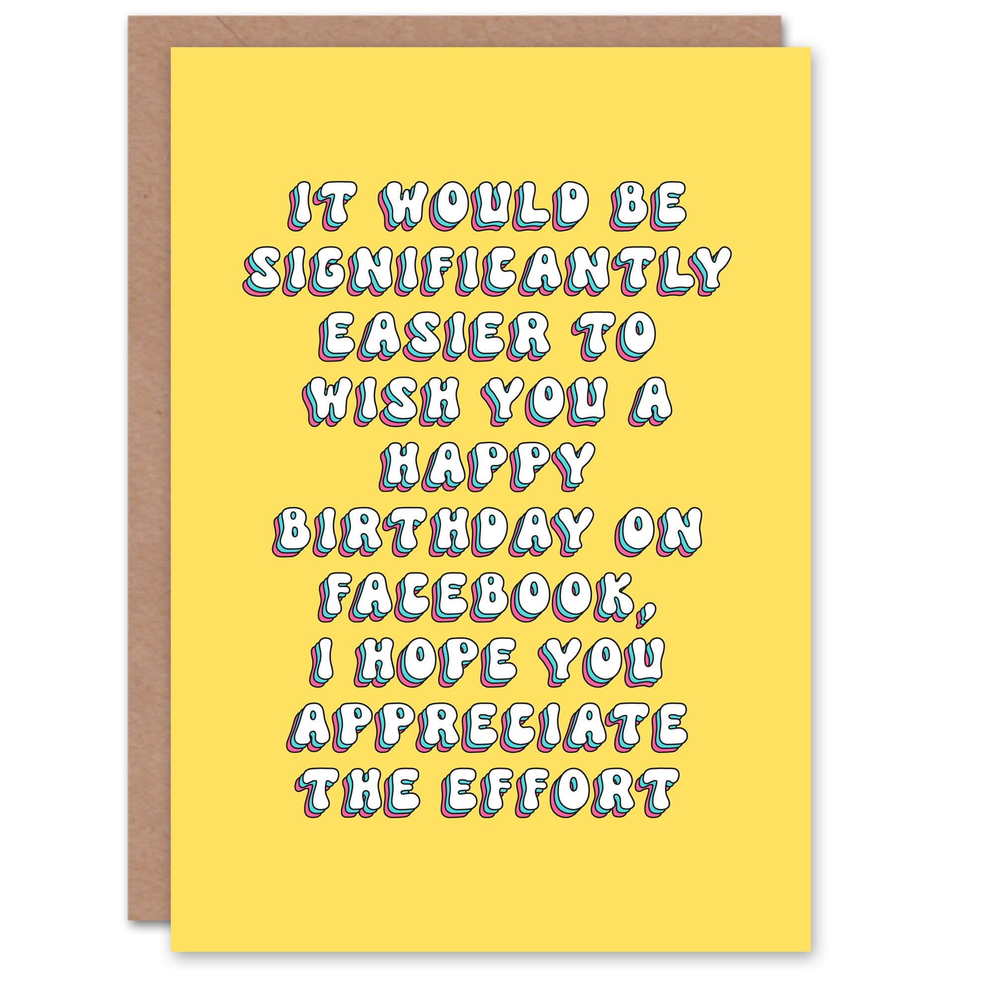 Greeting Card Appreciate Effort Wish Easier on Social Media Birthday