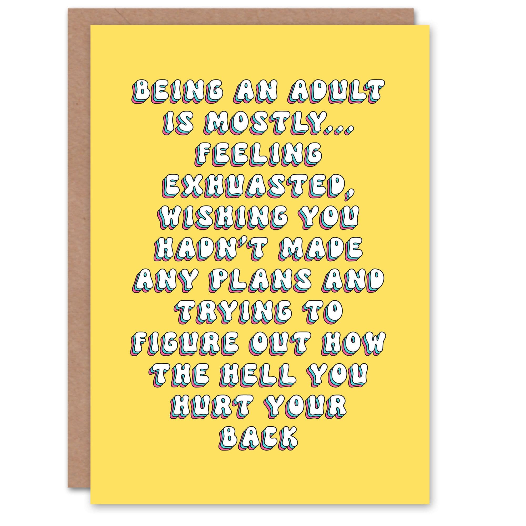 Greeting Card Being Funny Bright Retro Birthday