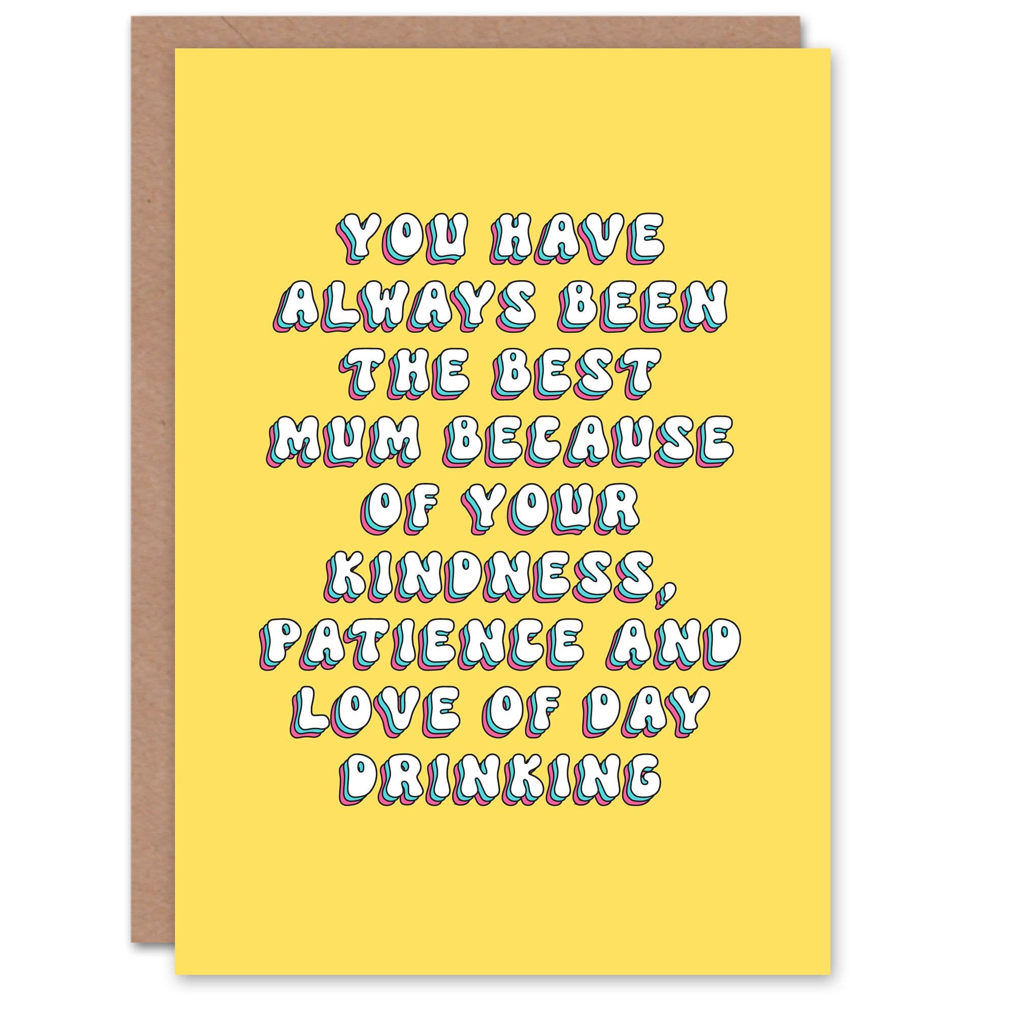 Greeting Card Best Mum Day Drinking Joke Humour Birthday