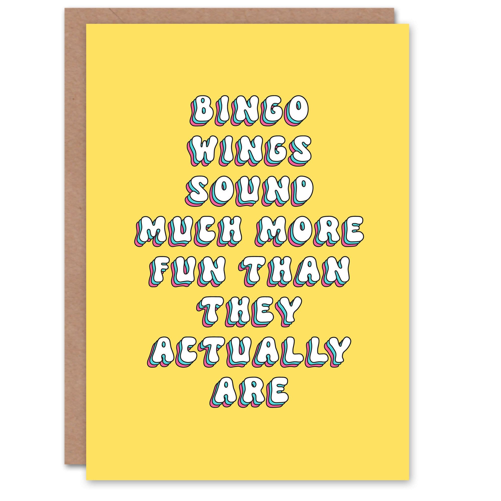 Greeting Card Bingo Wings Not As Fun Cheeky Funny Old Age Birthday
