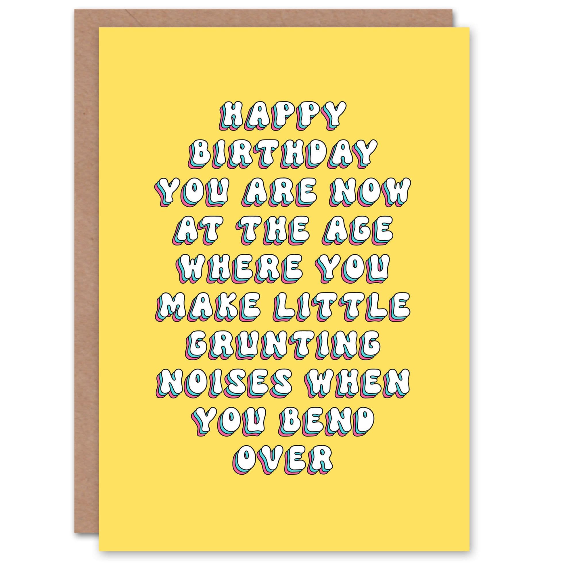 Greeting Card Little Grunting Noises Funny Old Age Joke Birthday