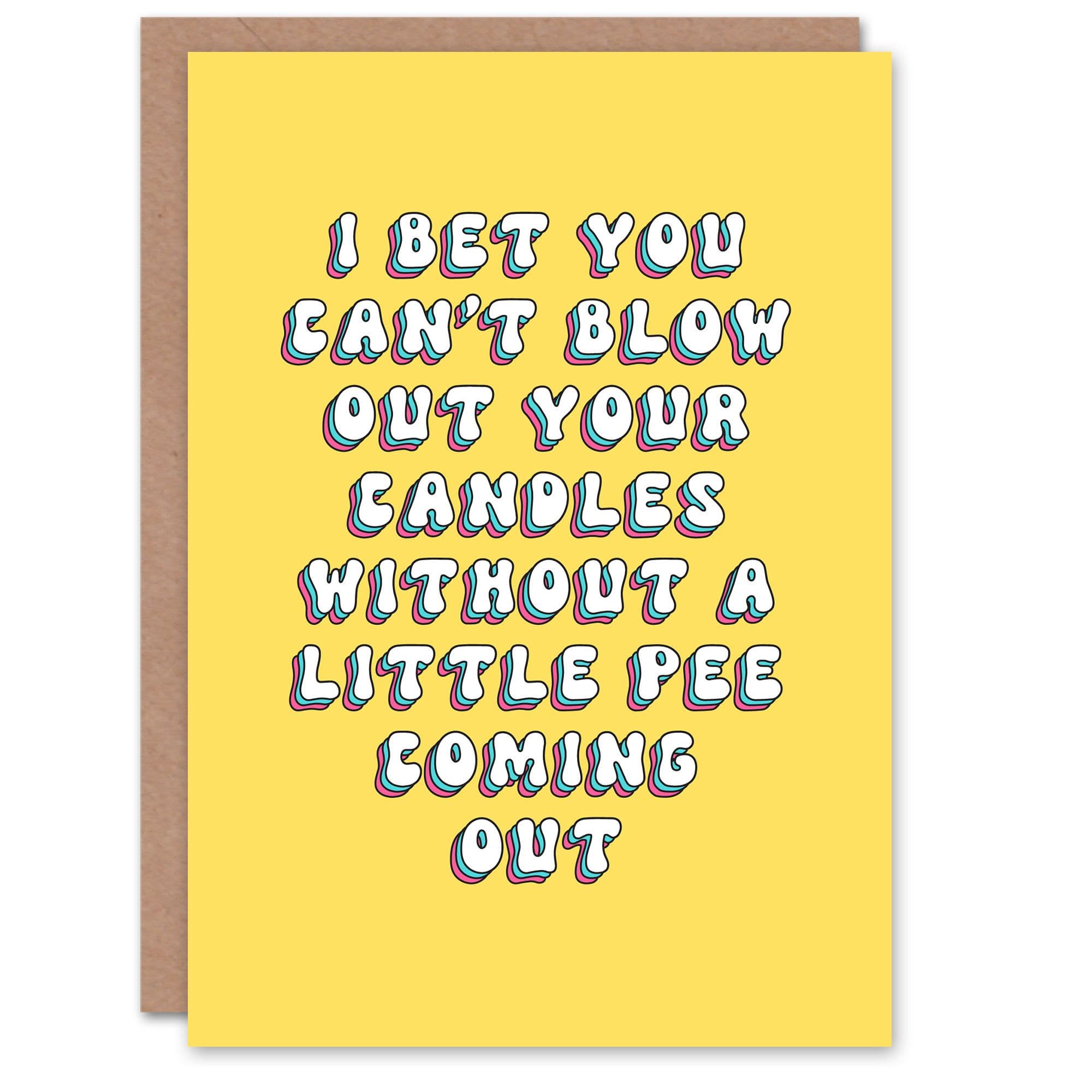Greeting Card Blow Candles Without Peeing Old Age Joke Birthday