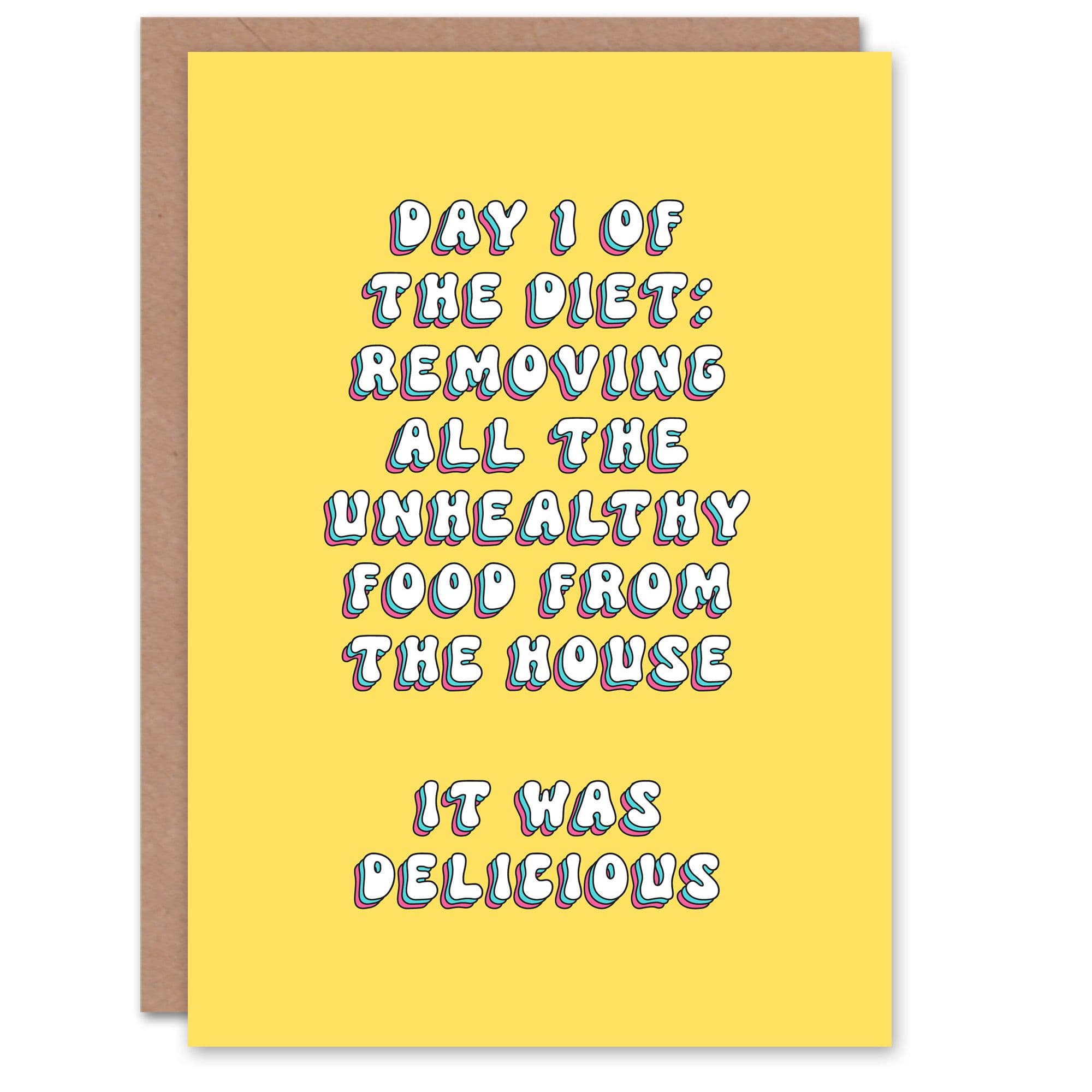 Greeting Card Diet Funny Joke Unhealthy Food Eating Birthday