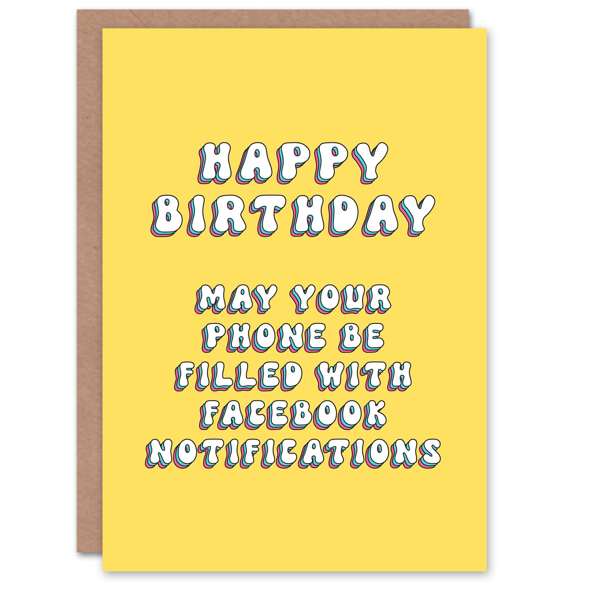 Greeting Card Phone Filled With Social Media Notifications Birthday
