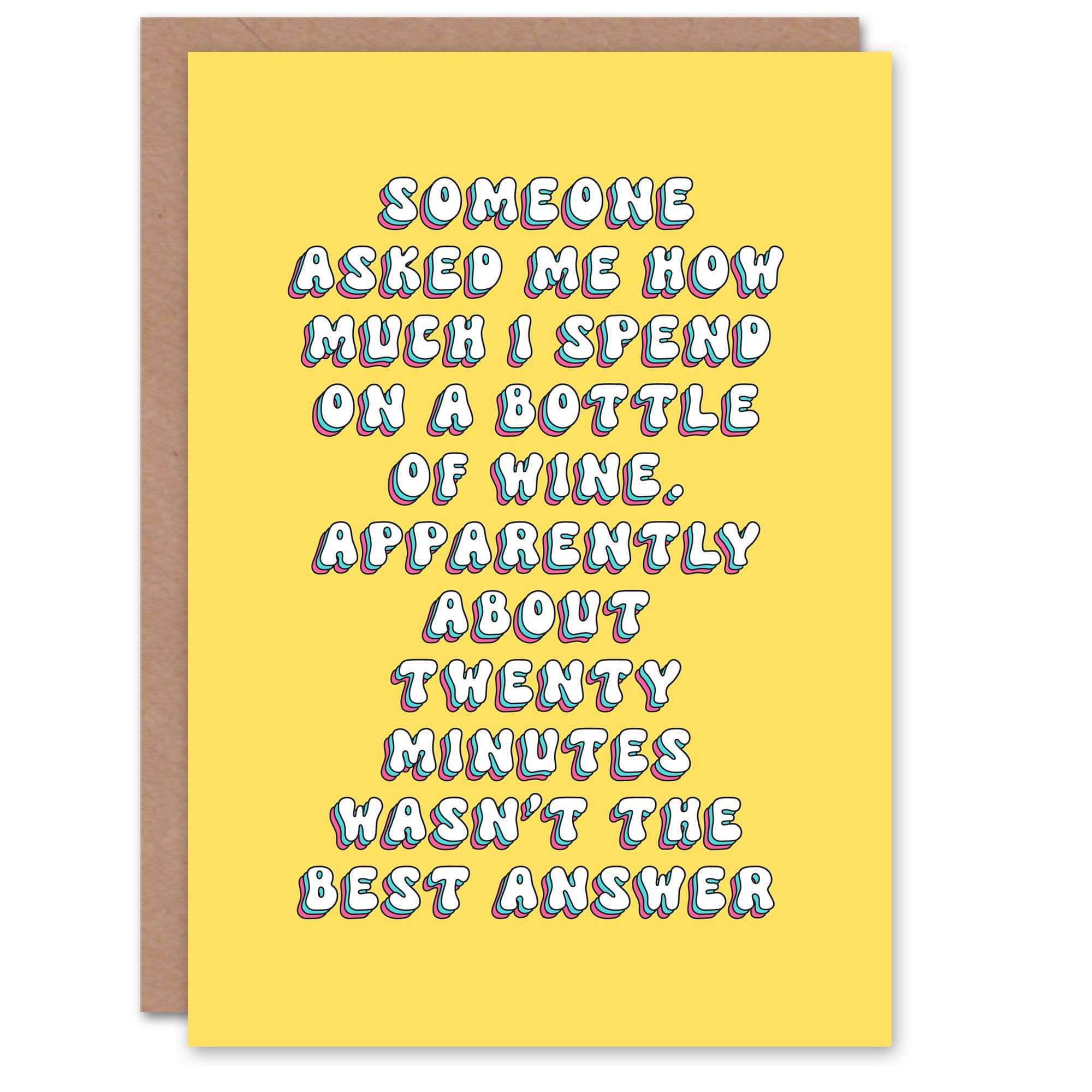 Greeting Card Fast Wine Drinking Funny Pun Retro Birthday