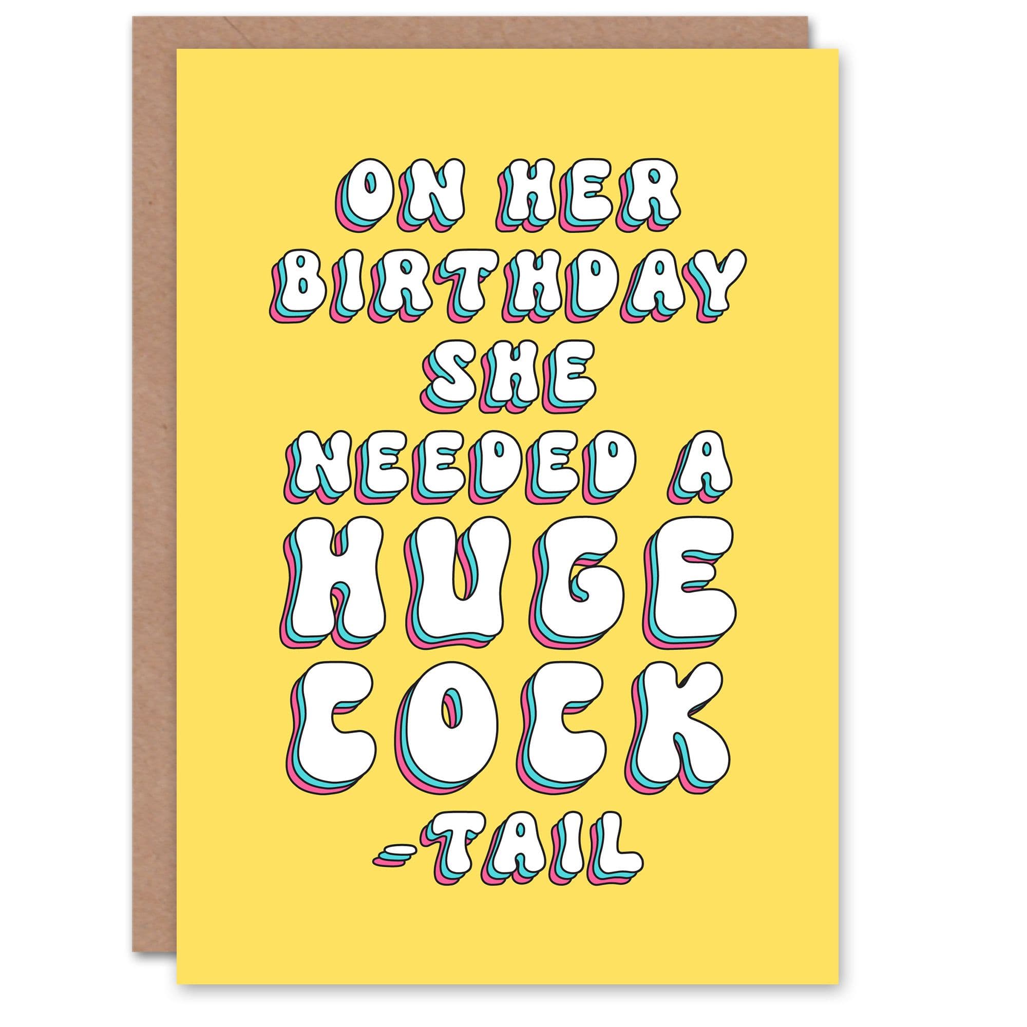 Greeting Card Need a Huge Cocktail Adult Wordplay Funny Birthday