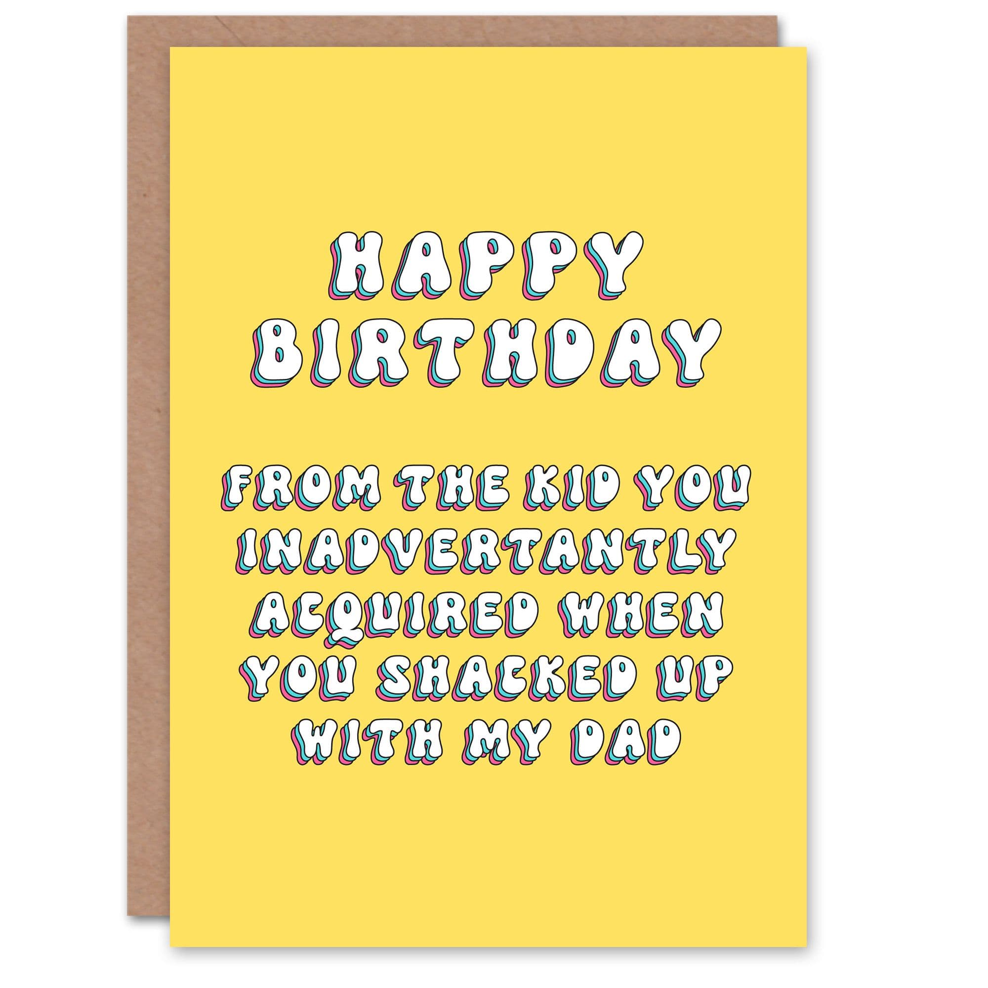 Greeting Card Stepson You Acquired Funny Cheeky Birthday