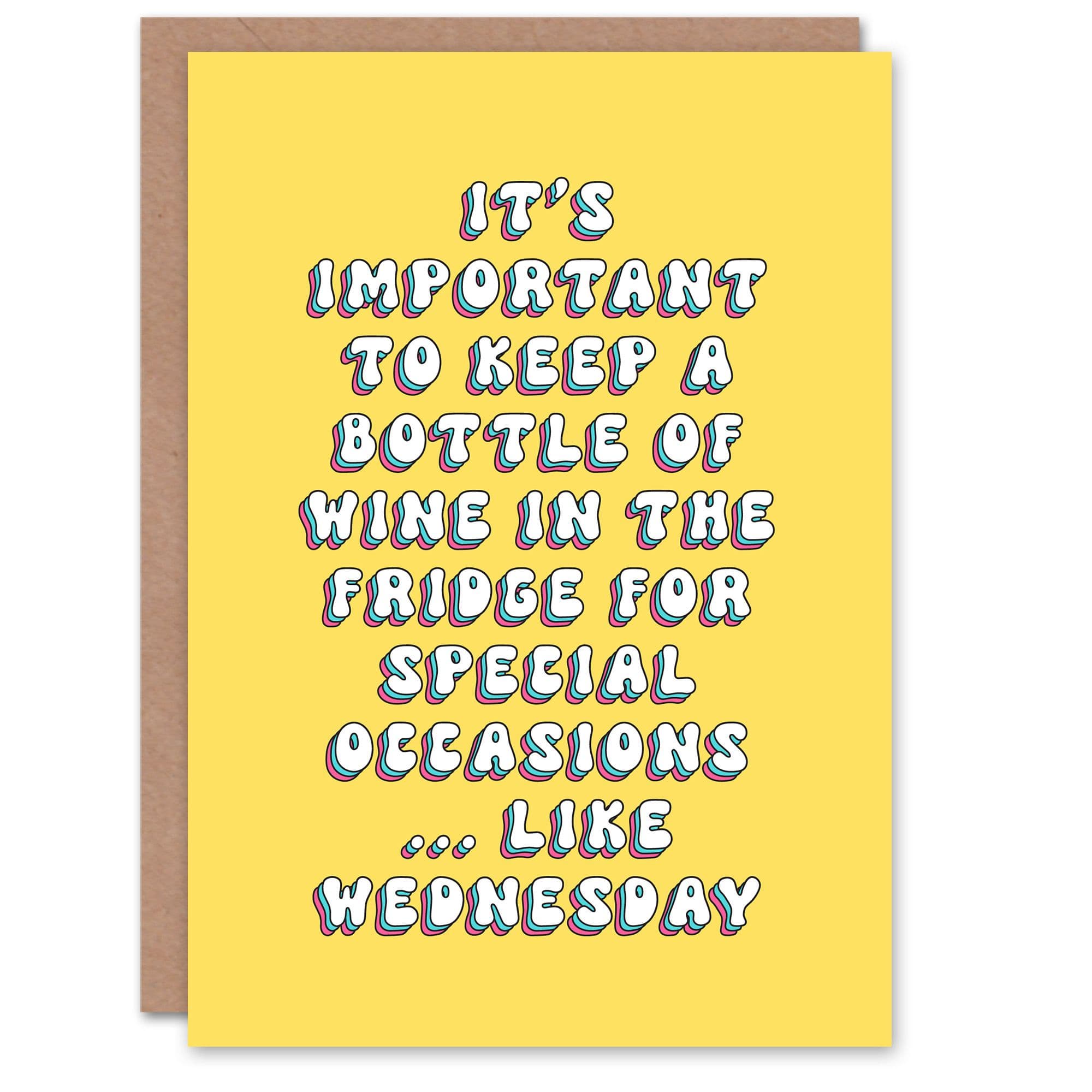 Birthday Card Wine Bottle in Fridge For Special Occasions Funny