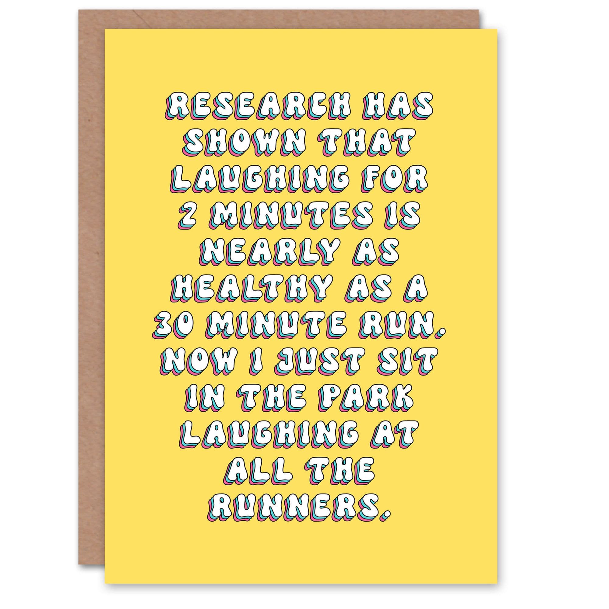Birthday Card Laughing is Healthy Sit Park Laugh at Runners