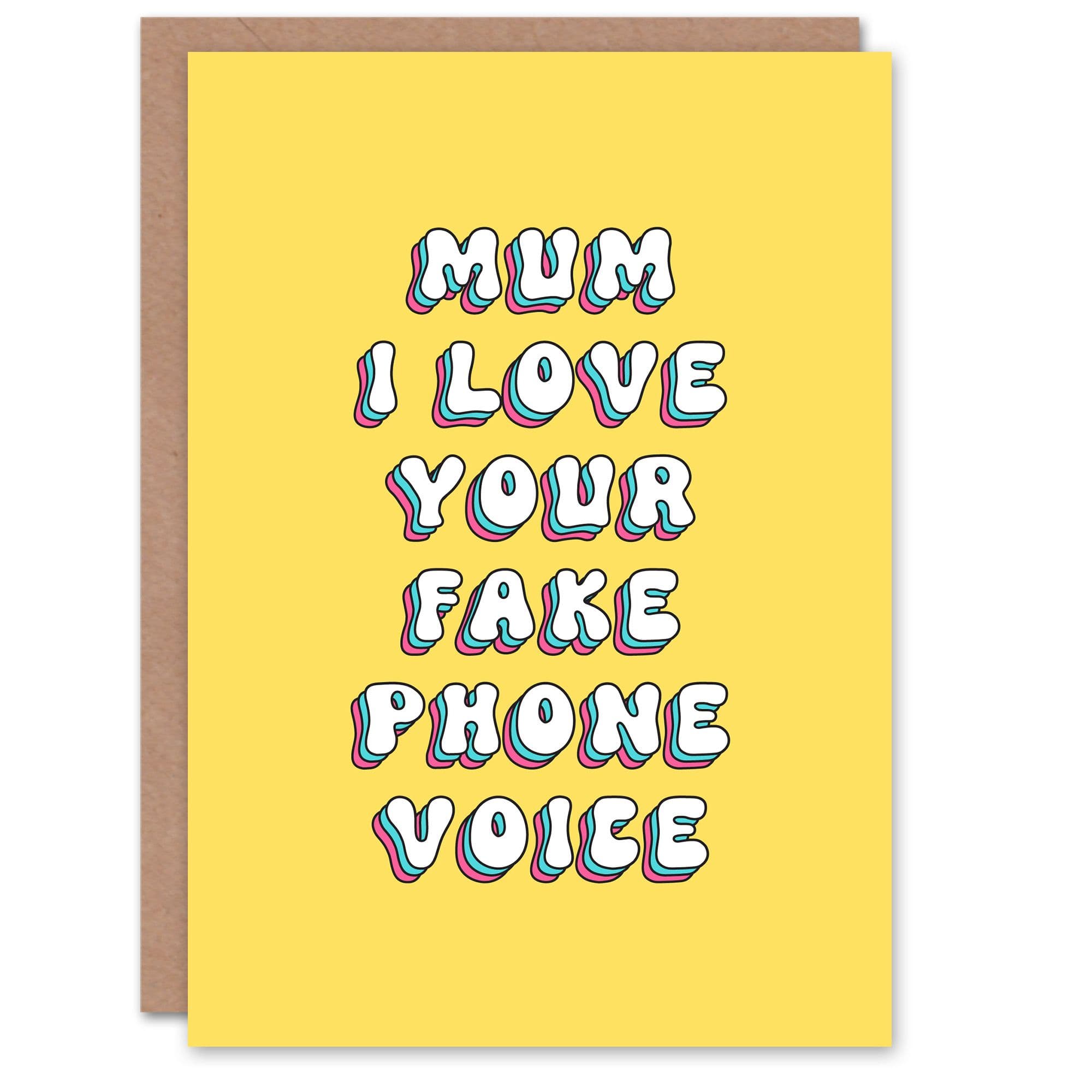 Greeting Card Mum I Love Your Fake Phone Voice Retro Birthday