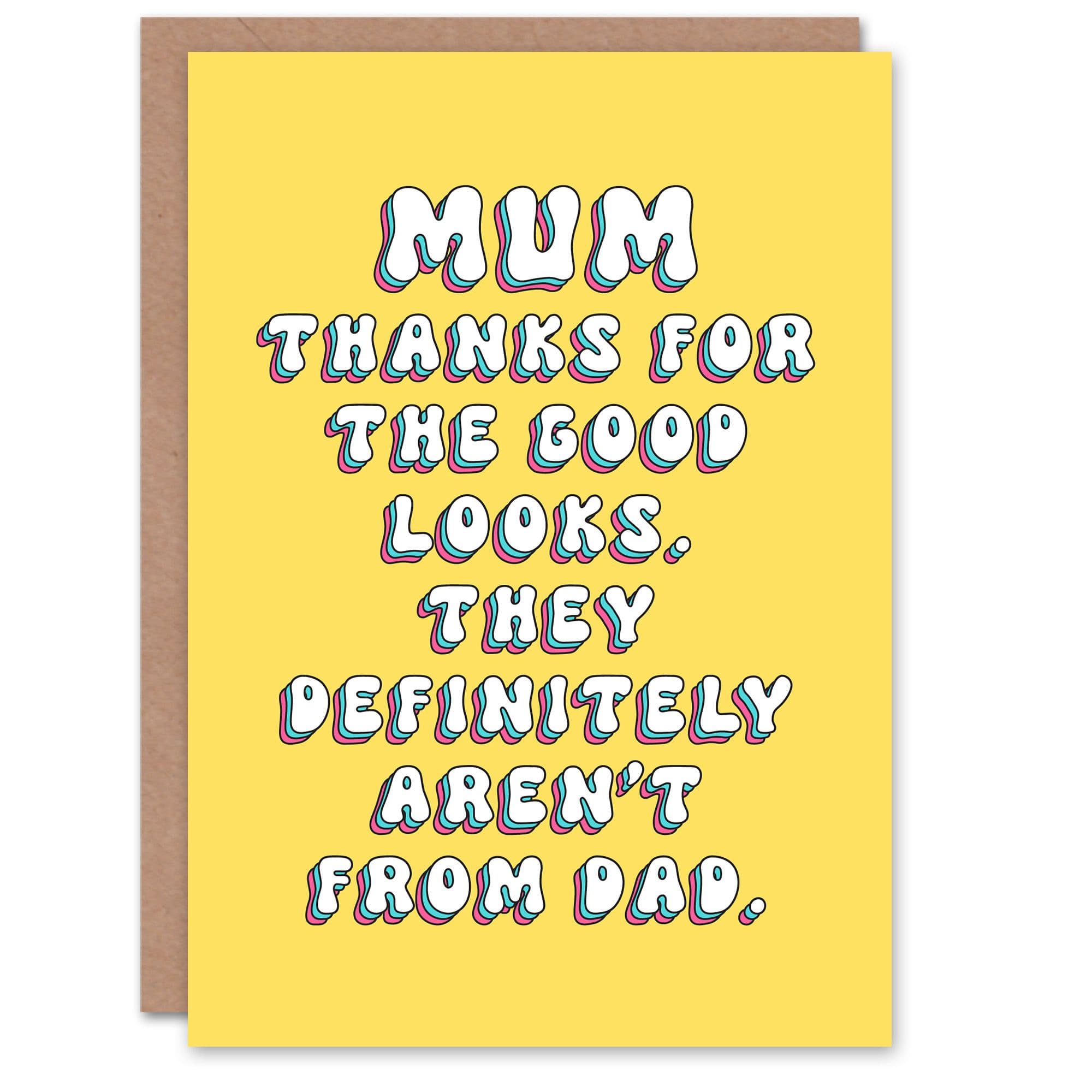 Greeting Card Thanks Good Looks Funny Cheeky Birthday