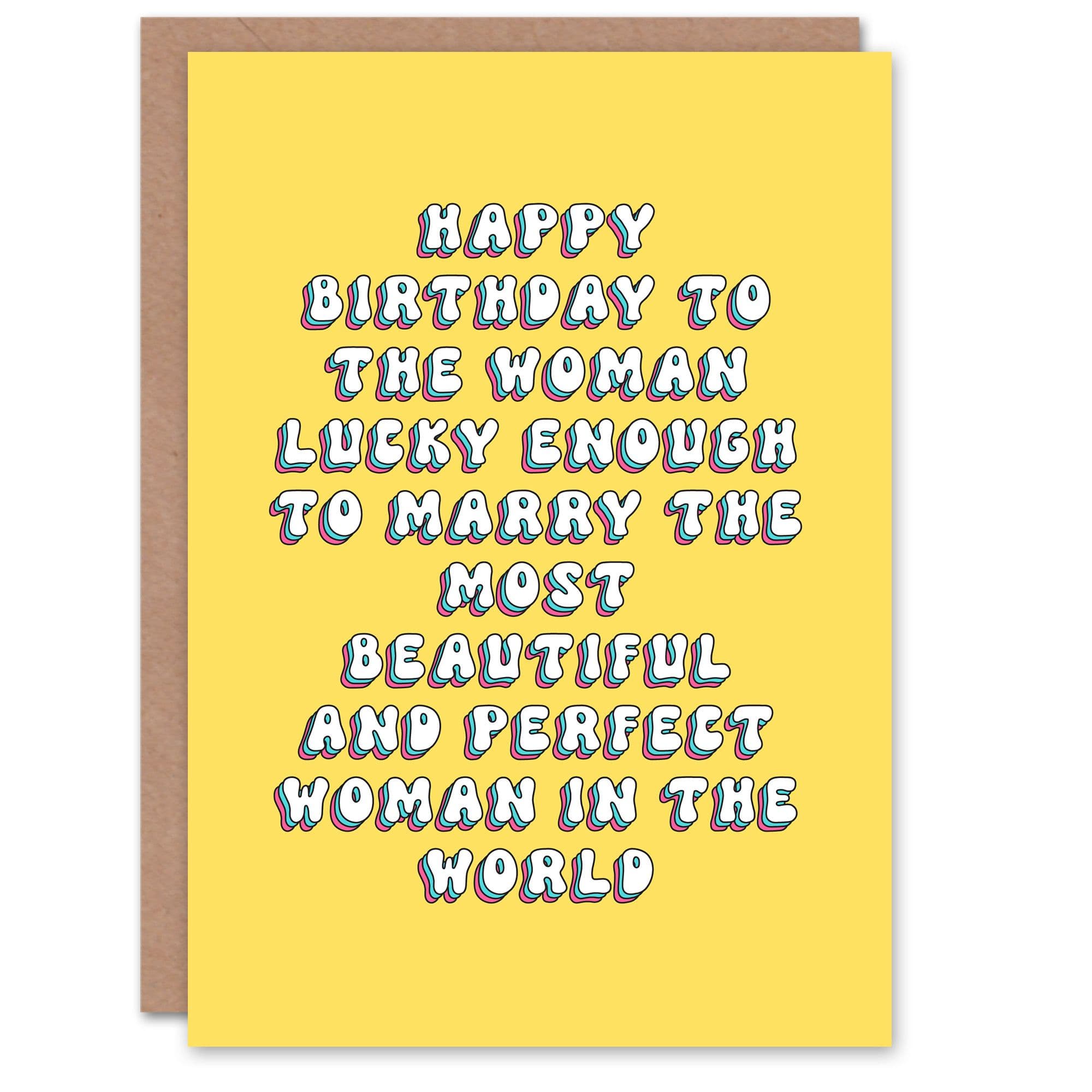 Greeting Card Lucky To Marry Beautiful Perfect Woman Lesbian Birthday