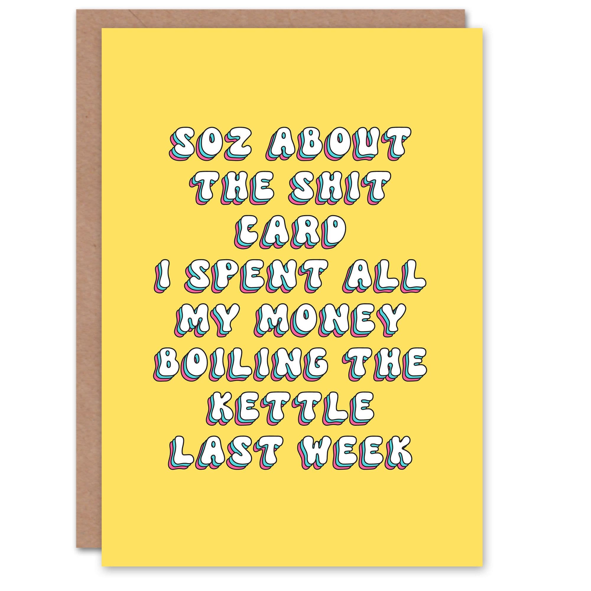 Greeting Card Sorry About Sh*t Card Electricity Bill Funny Birthday