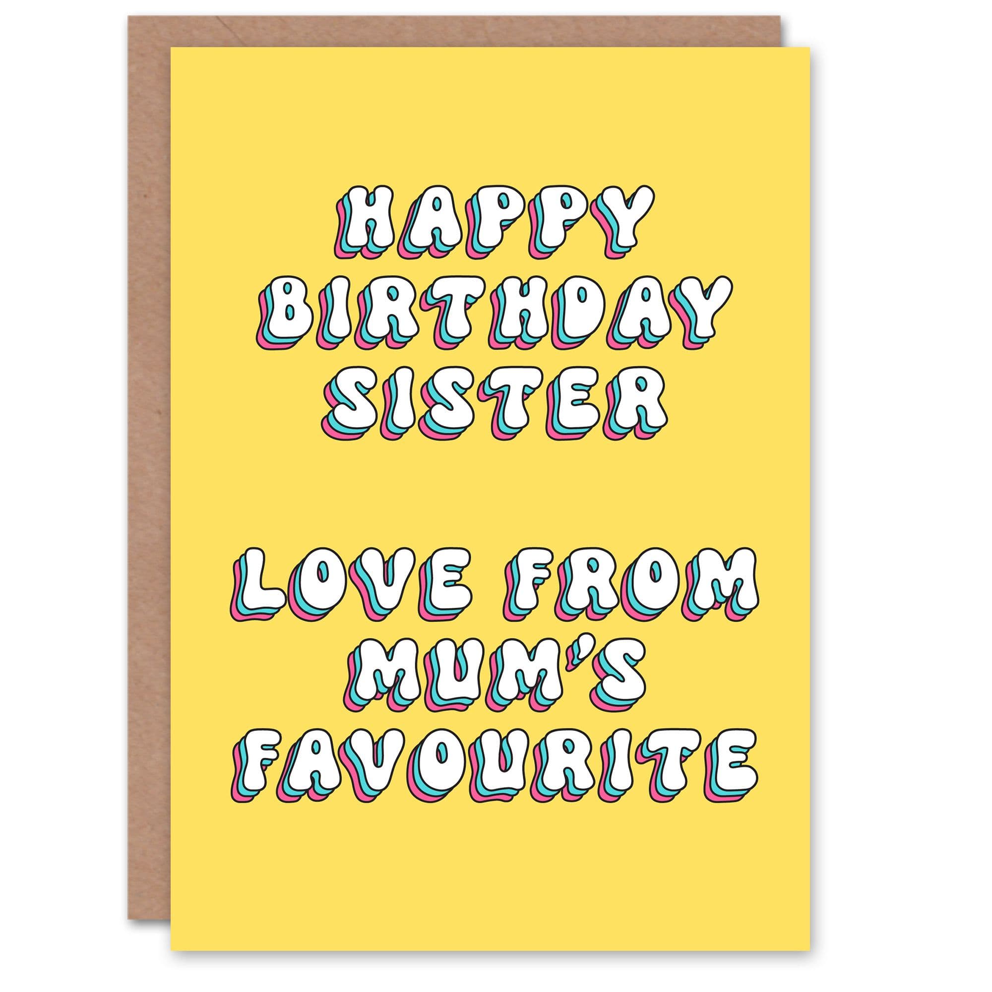 Greeting Card Love Mums Favourite Funny Cheeky Birthday