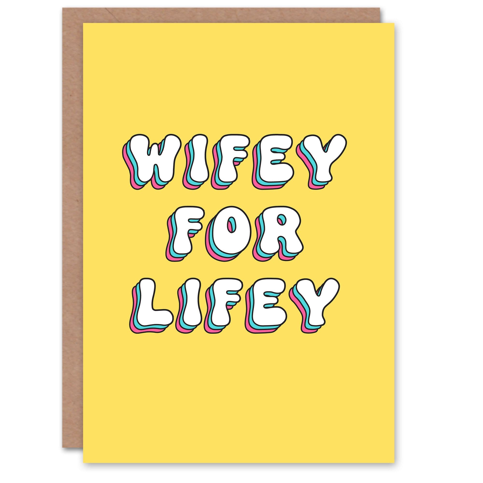 Greeting Card Wifey Lifey Fun Cute Retro Birthday