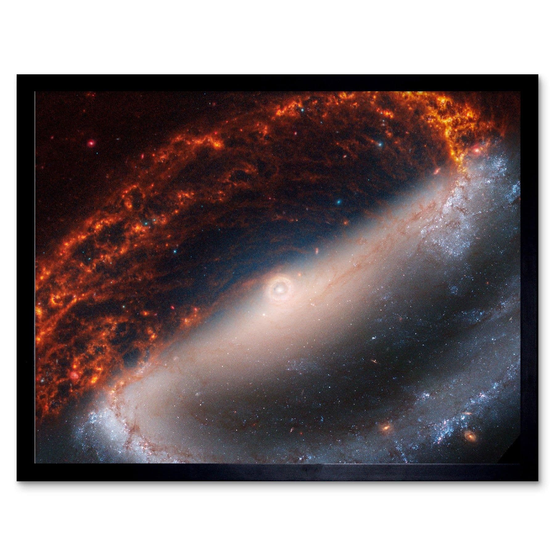 NASA Hubble James Webb Telescope Spiral Galaxy NGC 1300 Framed Art