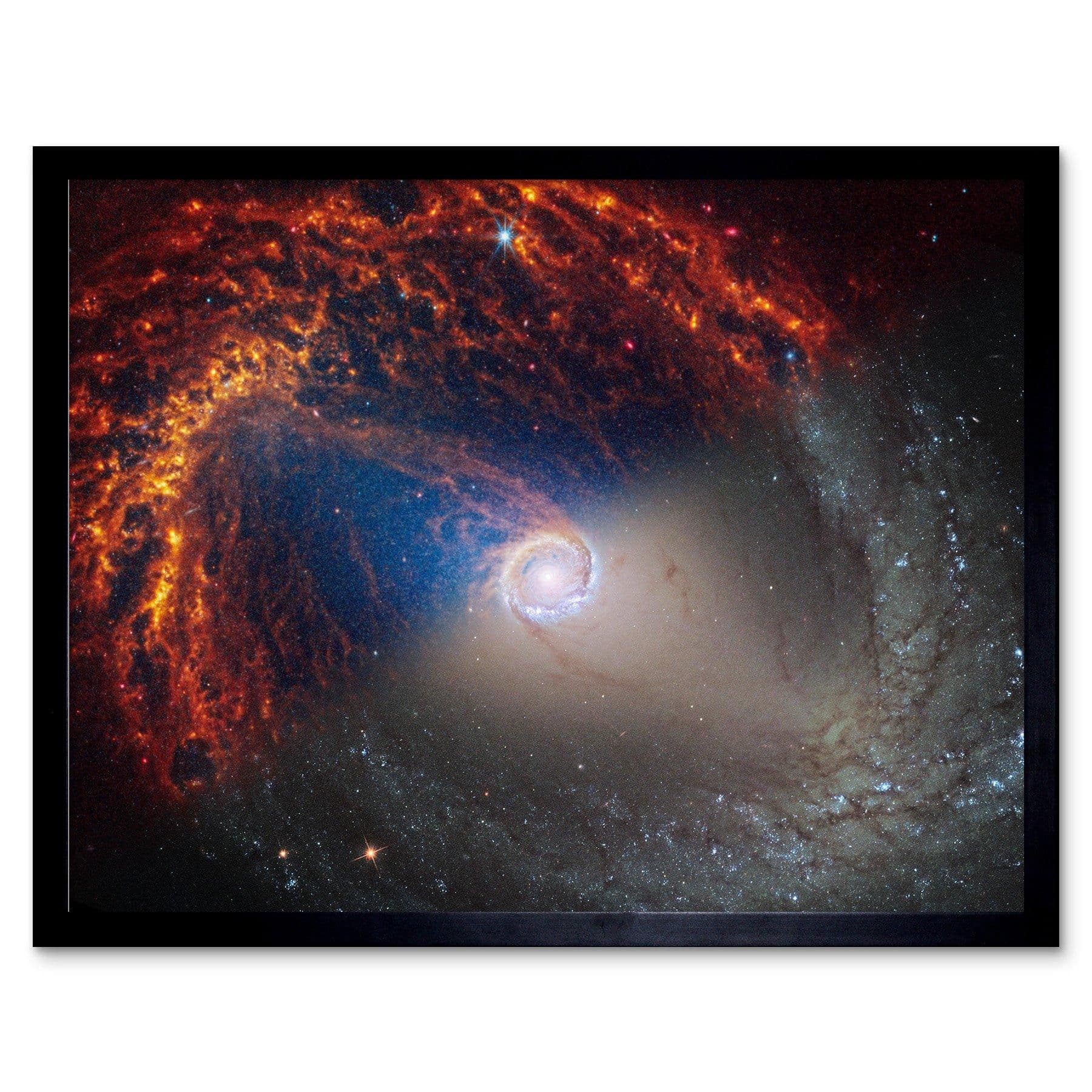 NASA Hubble James Webb Telescope Spiral Galaxy NGC 1512 Framed Art