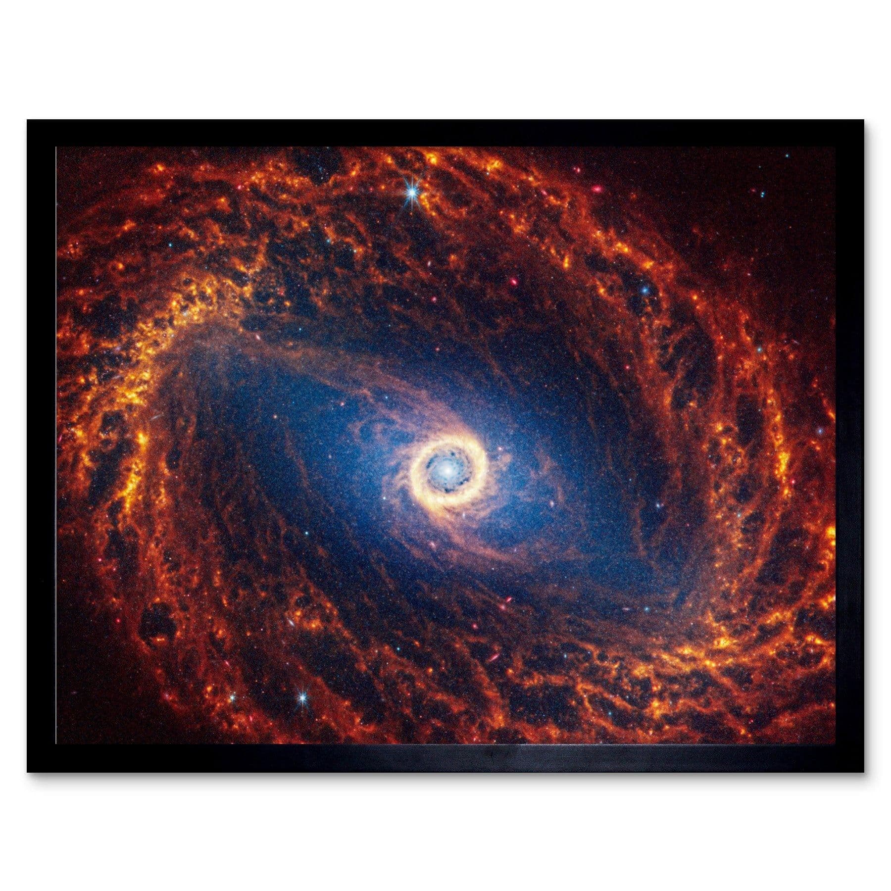 NASA James Webb Telescope Spiral Galaxy NGC 1512 Framed Wall Art 12x16