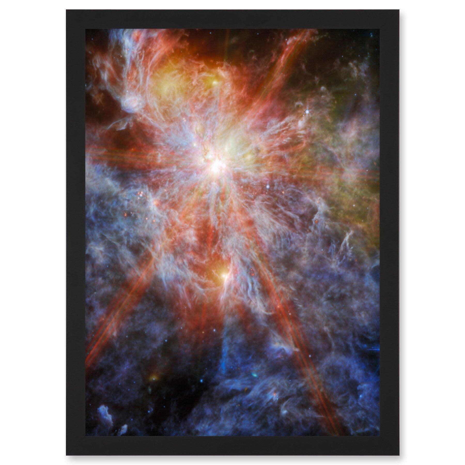 NASA James Webb Telescope Massive Cluster Born N79 Framed Wall Art A4