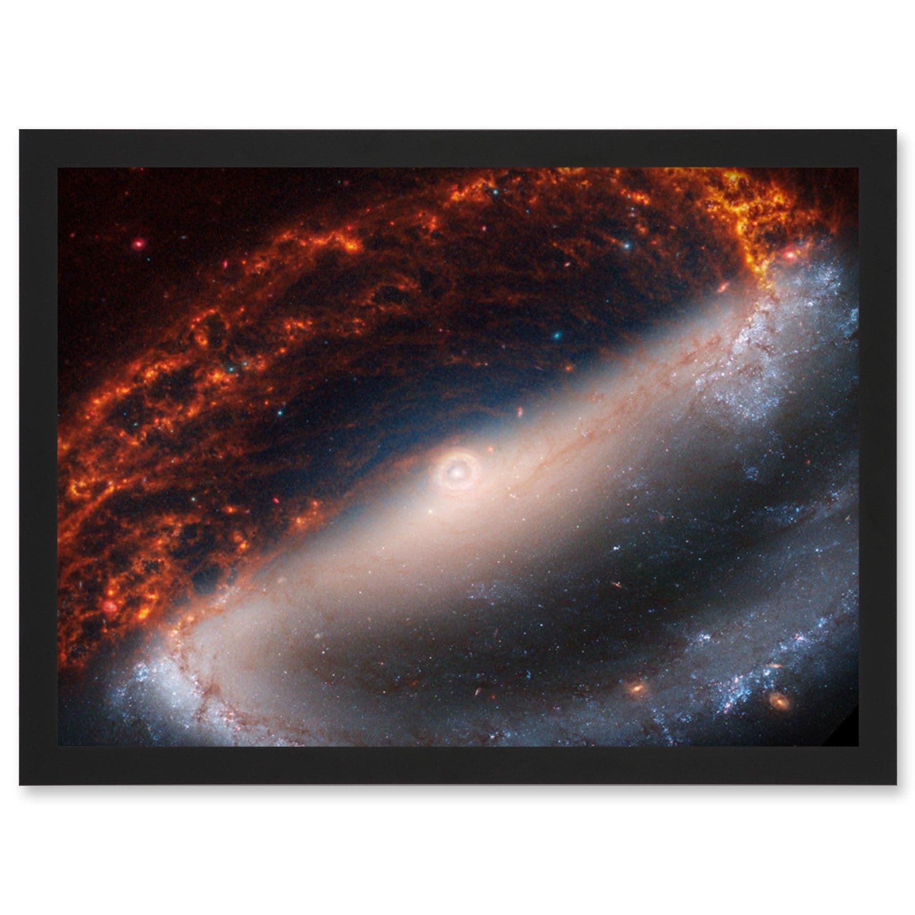 NASA Hubble James Webb Telescope Spiral Galaxy NGC 1300 Framed Art A4
