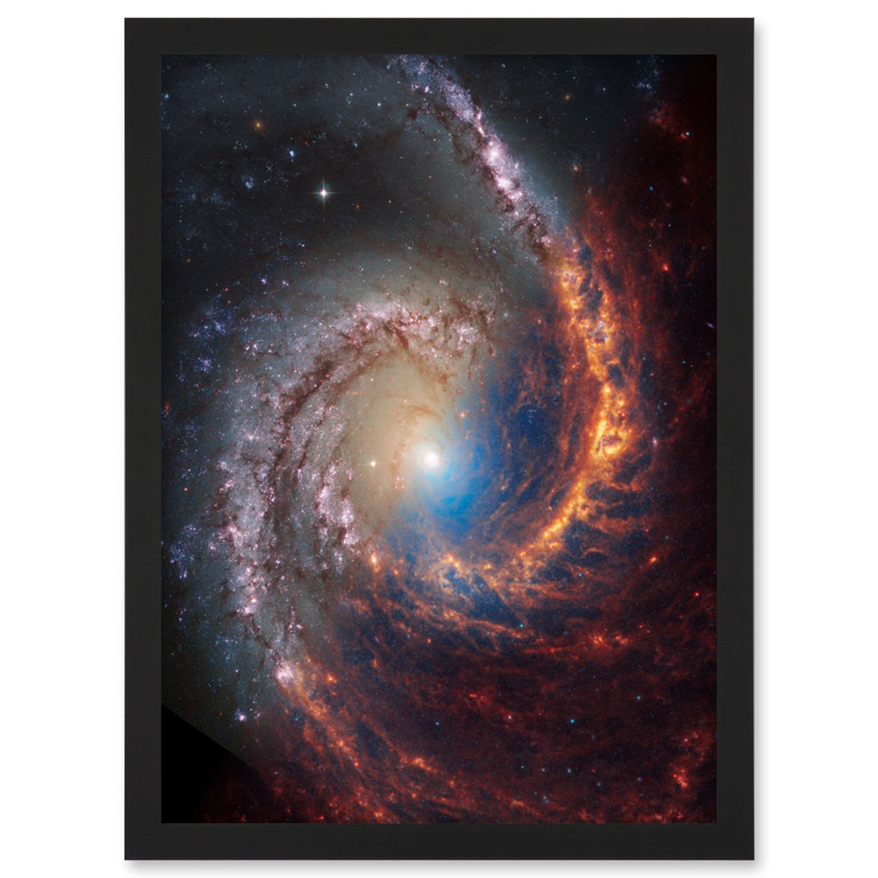 NASA Hubble James Webb Telescope Spiral Galaxy NGC 1566 Framed Art A4