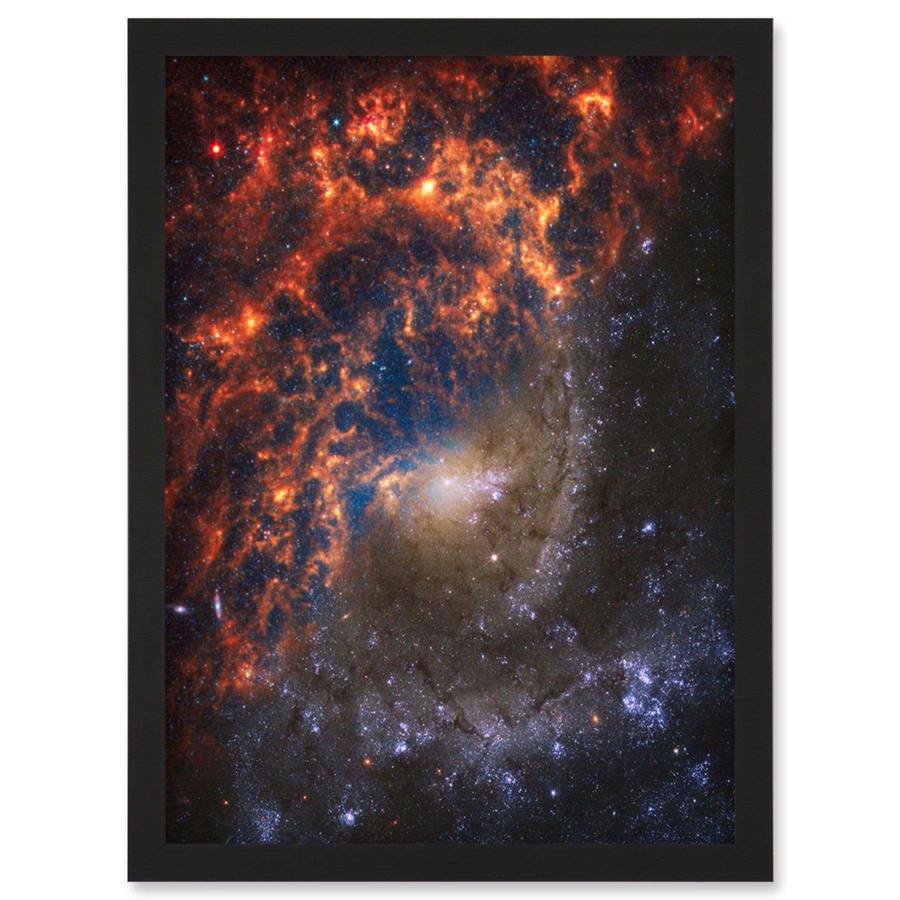 NASA Hubble James Webb Telescope Spiral Galaxy NGC 2835 Framed Art A4