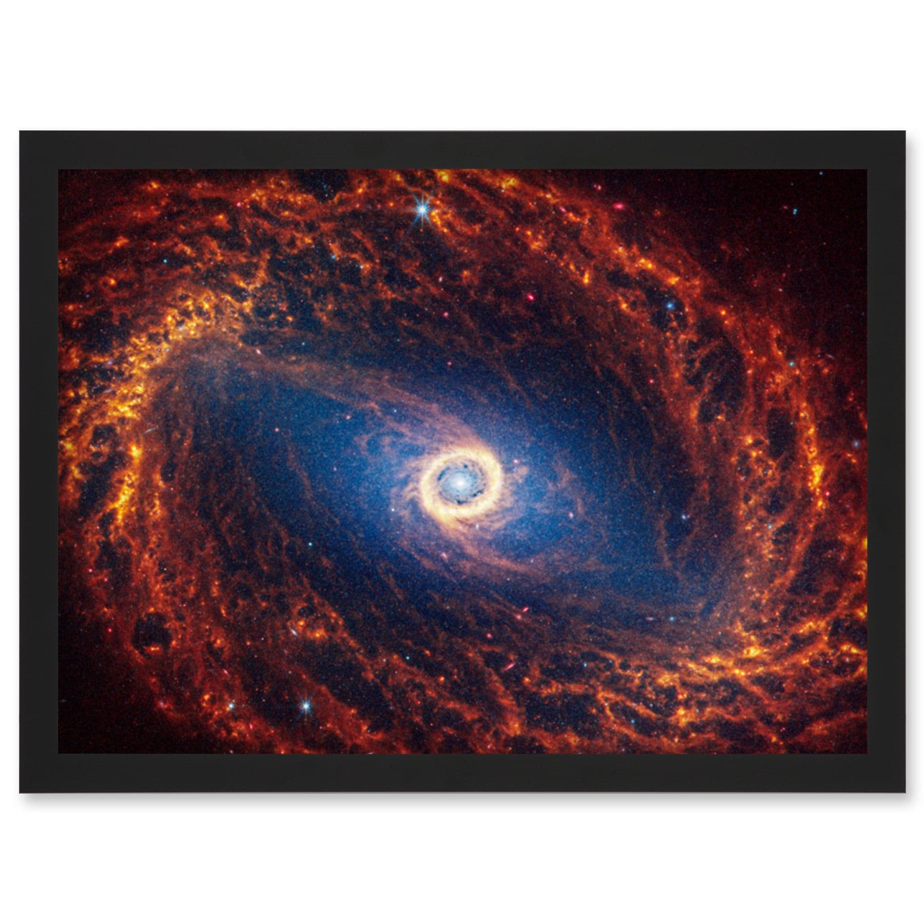 NASA James Webb Telescope View Spiral Galaxy NGC 1512 Framed Art A4