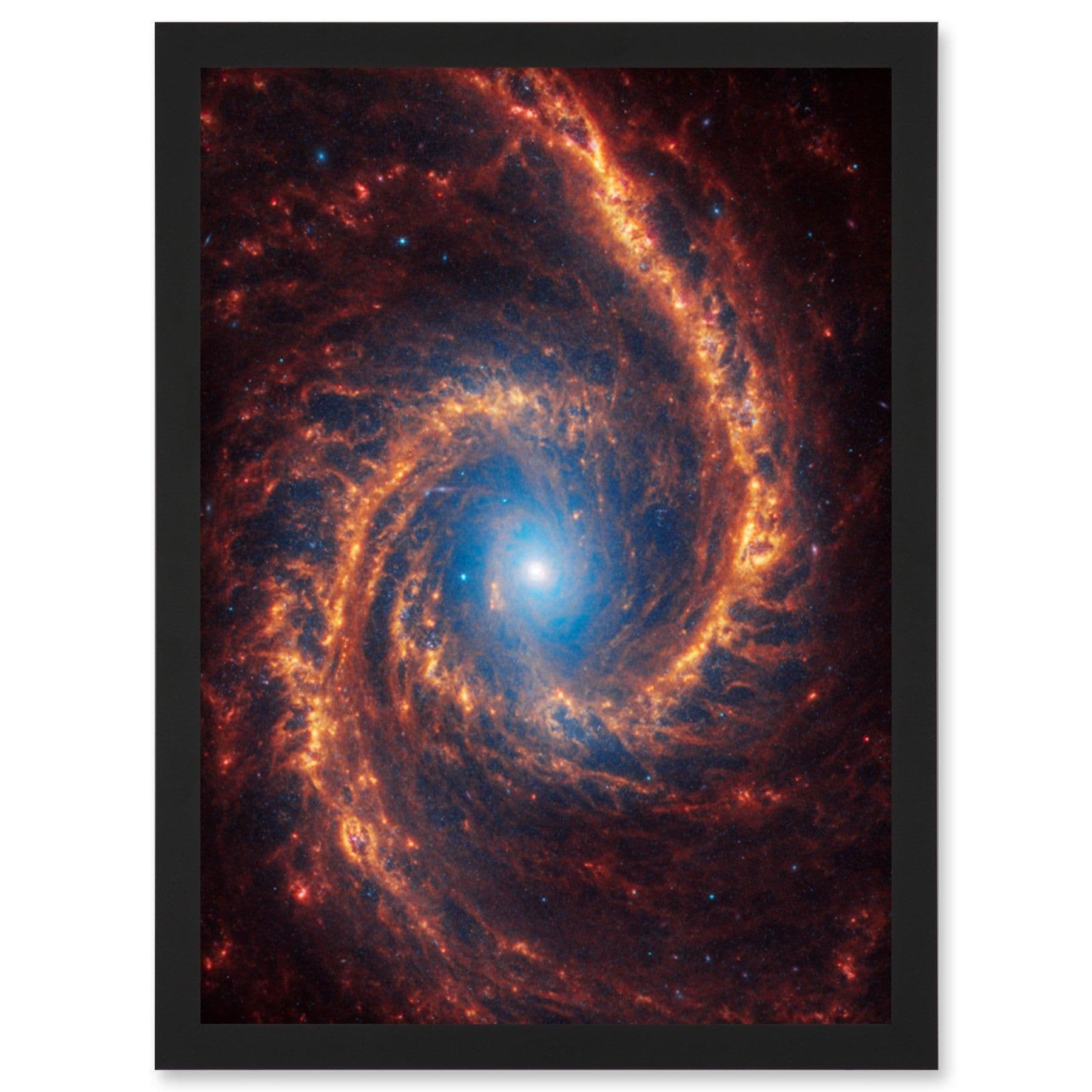 NASA James Webb Telescope View of Spiral Galaxy NGC 1566 Framed Art A4