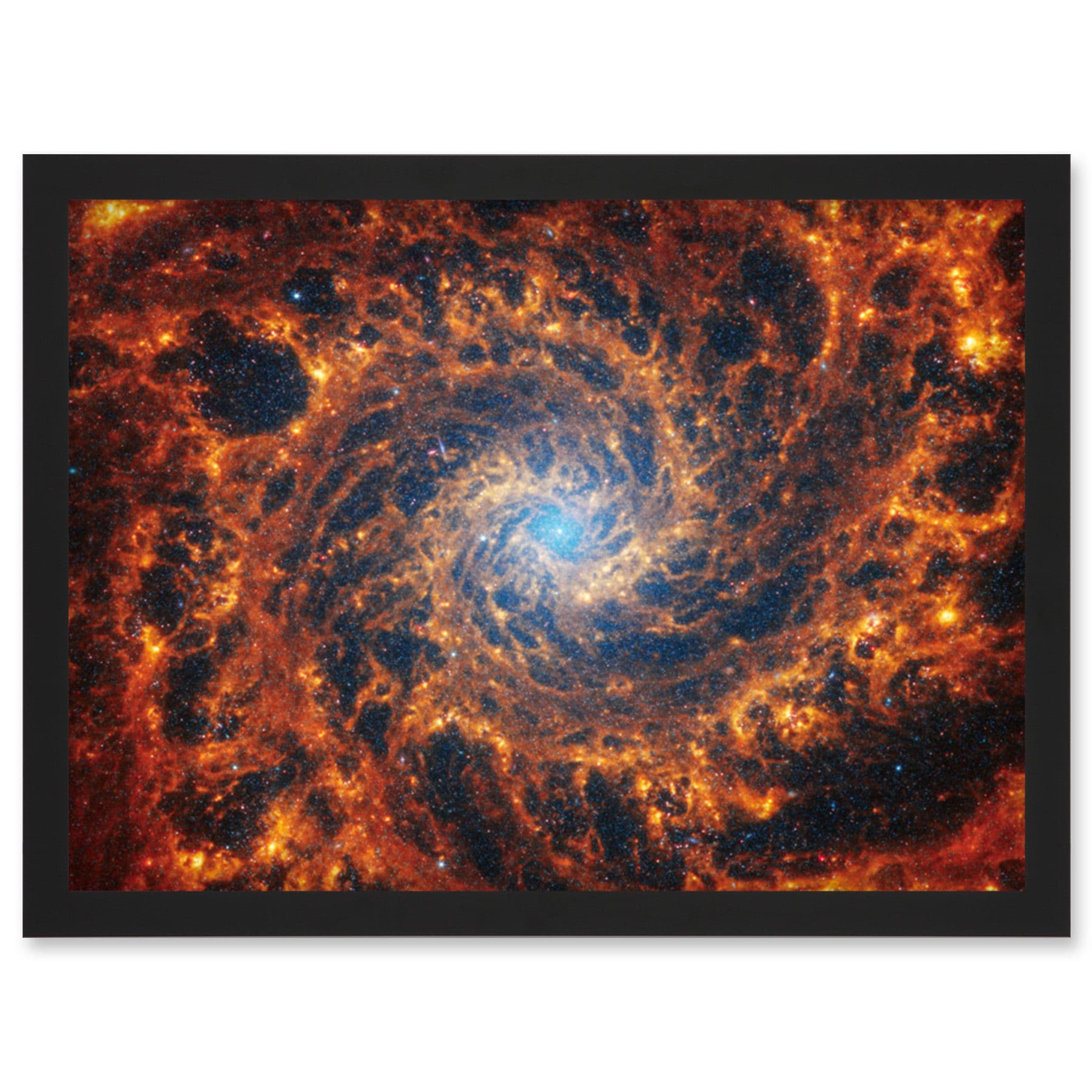 NASA James Webb Telescope View of Spiral Galaxy NGC 628 Framed Art A4
