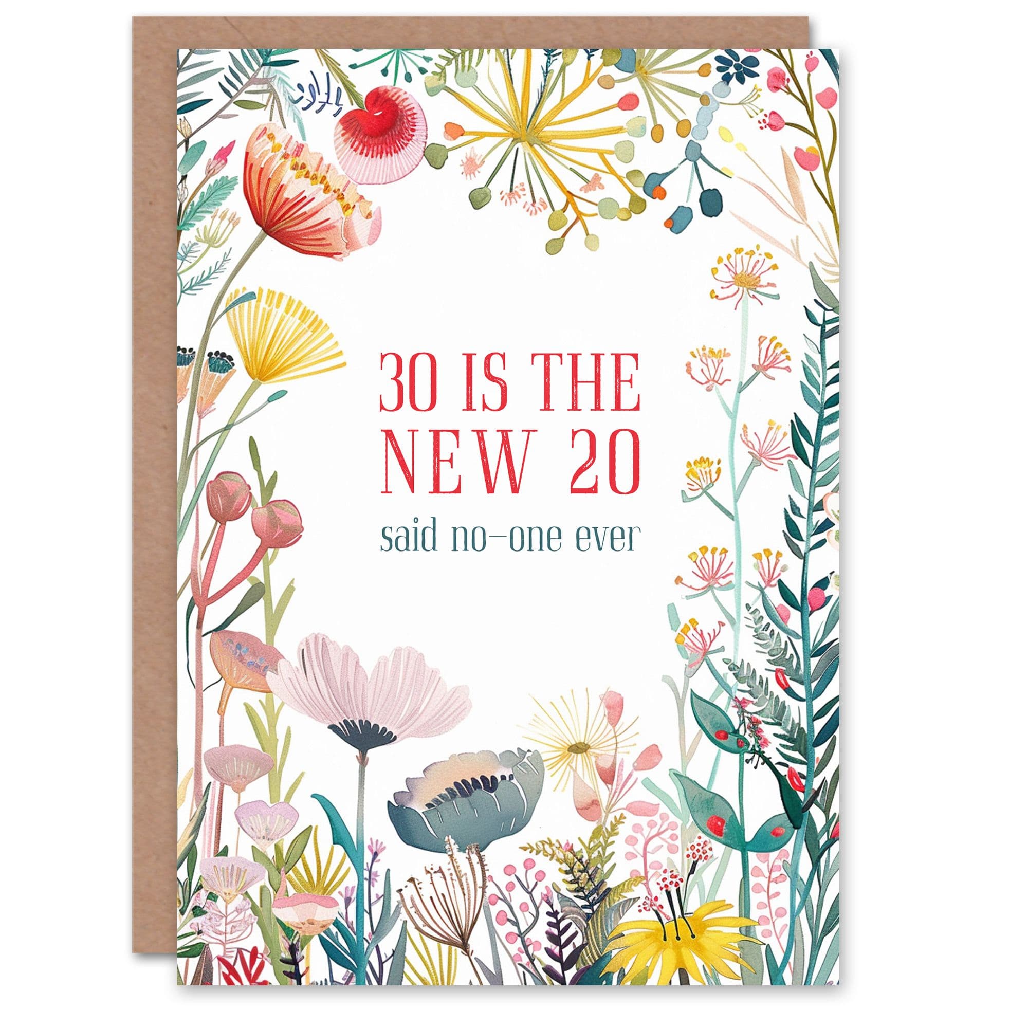 Happy Flowers 30 20 Said No One Funny Birthday Greeting Card