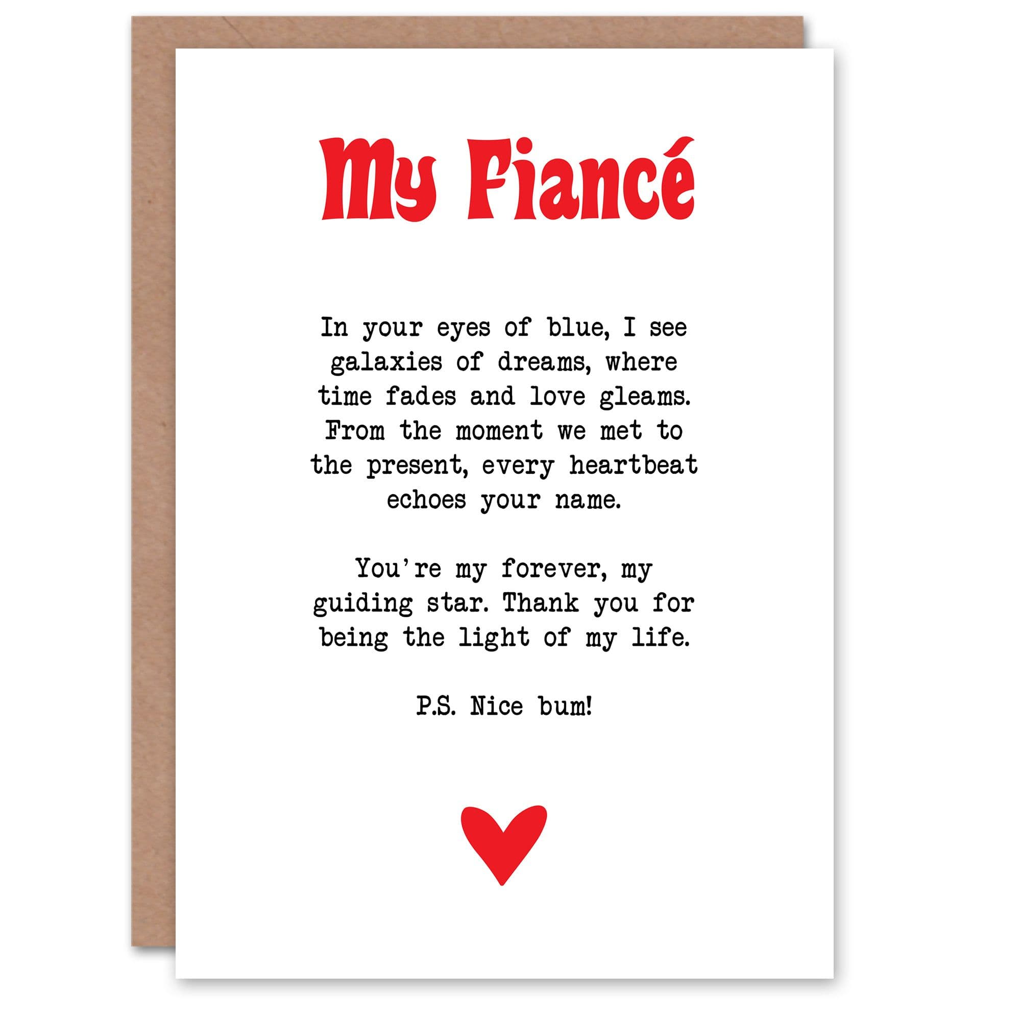 Greeting Card Love Poem Eyes Fiancé Romantic Poetry Fun