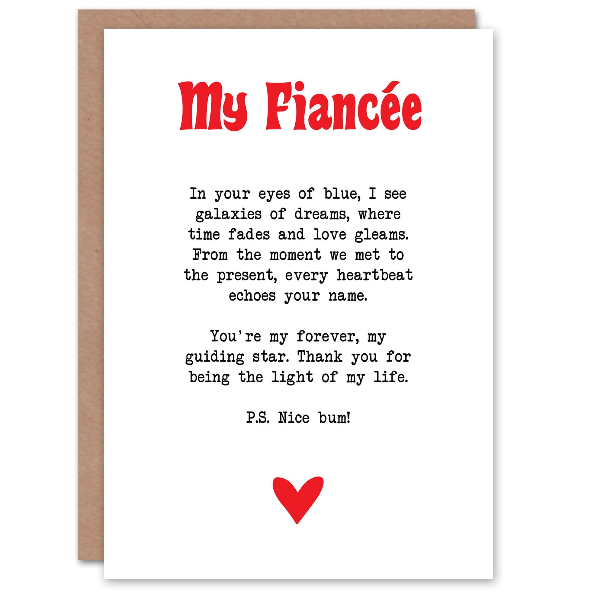Greeting Card Love Poem Blue Eyes Fiancée Romantic Poetry Fun