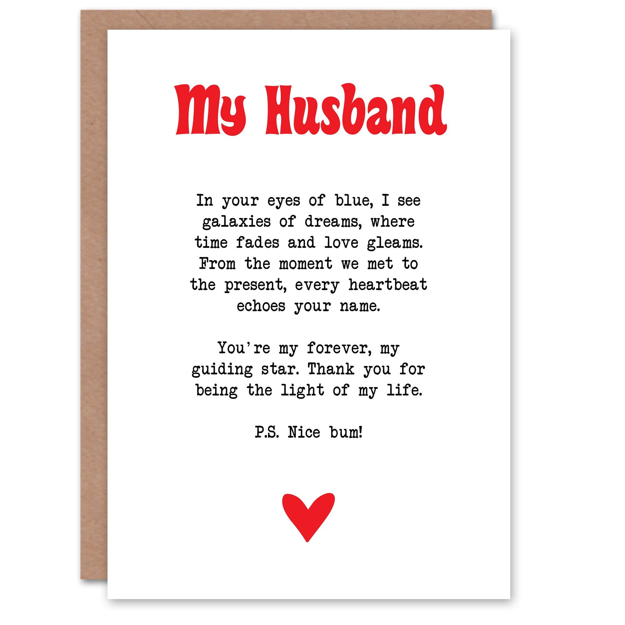 Greeting Card Love Poem Eyes Husband Romantic Poetry Anniversary