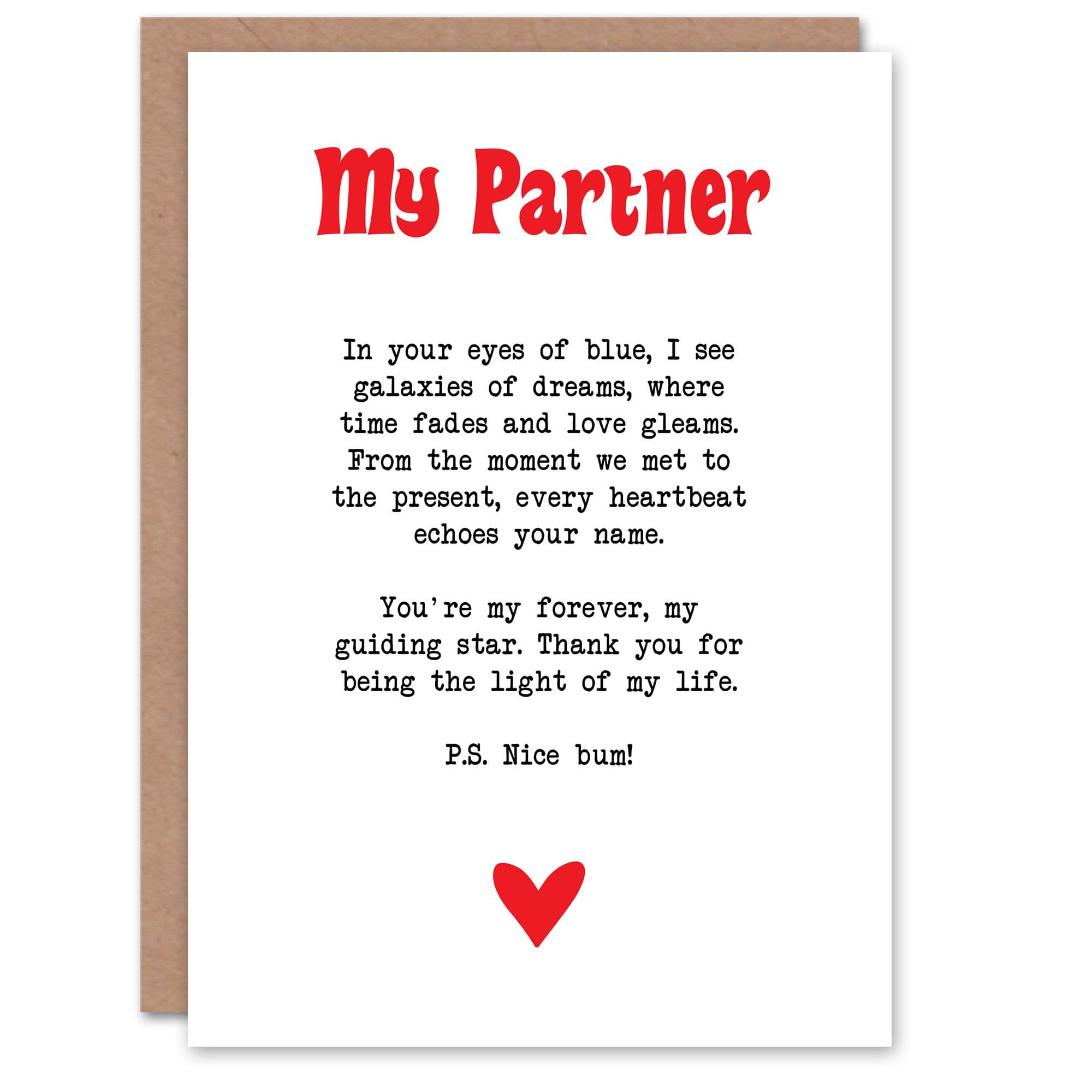 Greeting Card Love Poem Eyes Partner Romantic Poetry Anniversary
