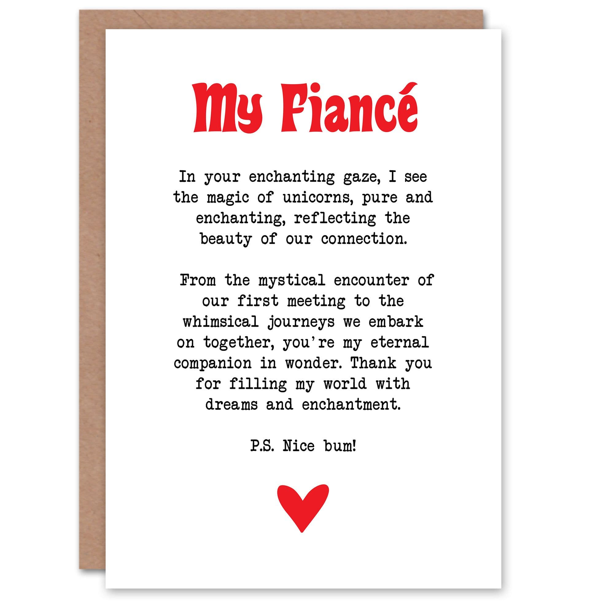 Greeting Card Love Poem Unicorn Magic Fiancé Romantic Valentine's Day