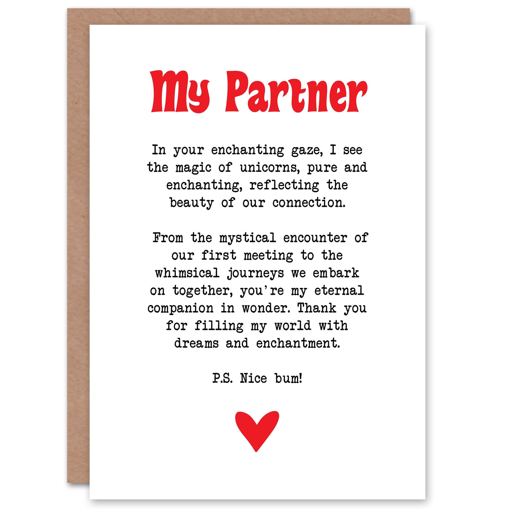 Greeting Card Love Poem Unicorn Magic Partner Romantic Anniversary