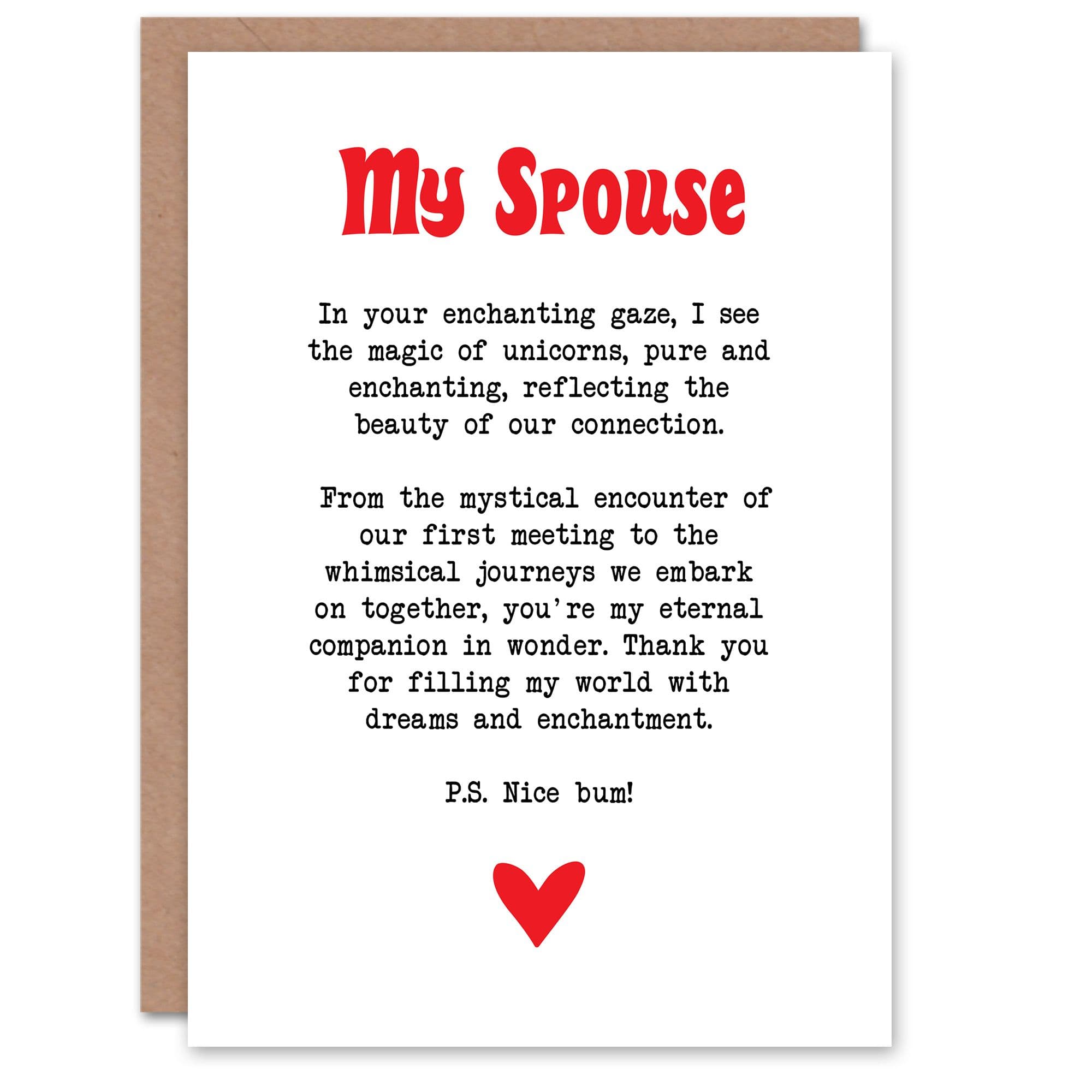 Greeting Card Love Poem Unicorn Magic Spouse Romantic Anniversary