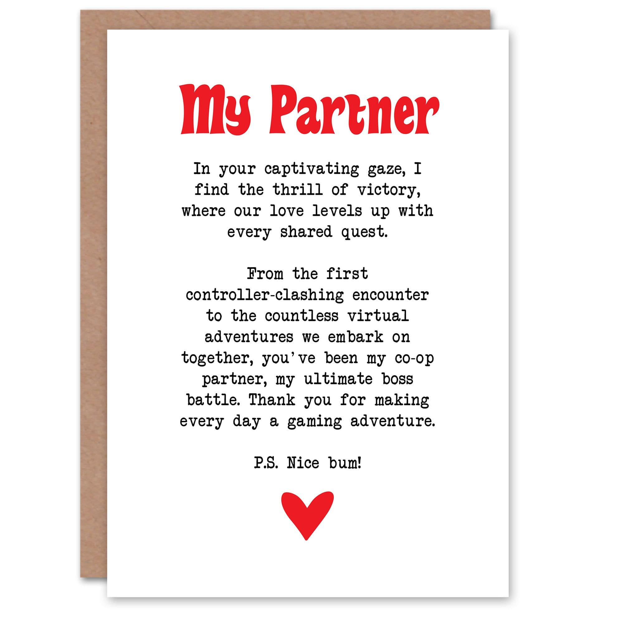 Greeting Card Love Poem Gamer Nerd Partner Romantic Poetry Anniversary