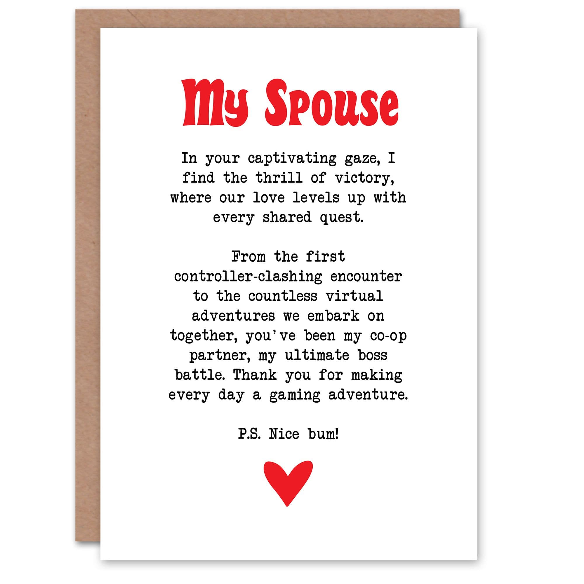 Greeting Card Love Poem Gamer Nerd Spouse Romantic Poetry Anniversary