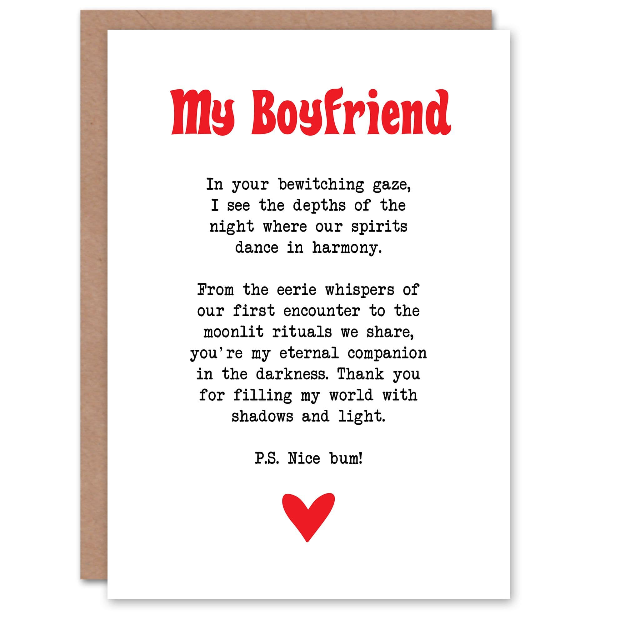 Greeting Card Love Poem Goth Boyfriend Romantic Poetry Valentines Day