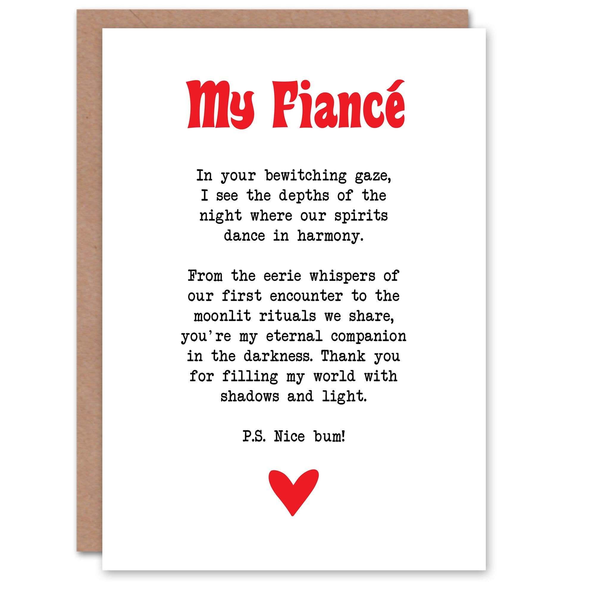 Greeting Card Love Poem Goth Fiancé Romantic Poetry Valentines Day