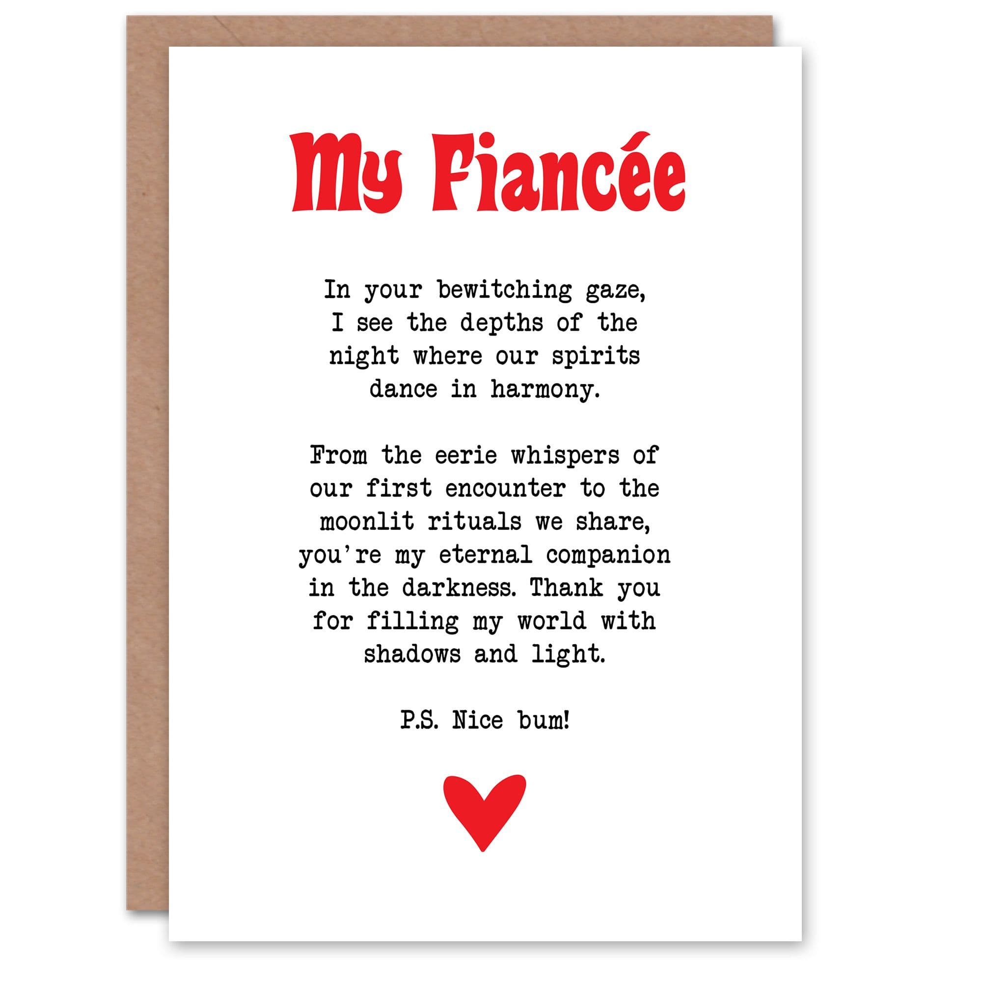 Greeting Card Love Poem Goth Fiancée Romantic Poetry Valentines Day