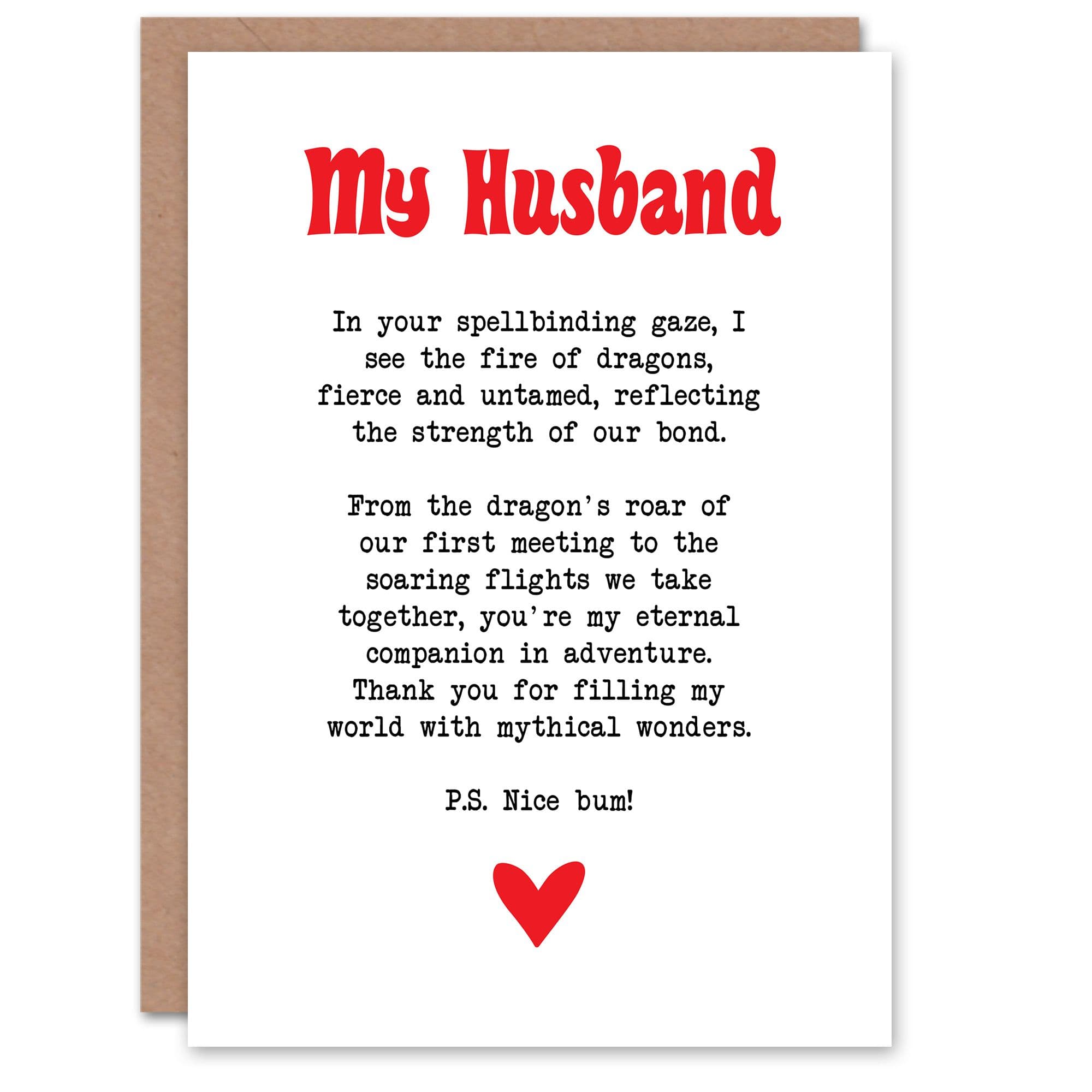 Greeting Card Love Poem Role Play Game Nerd Husband Romantic