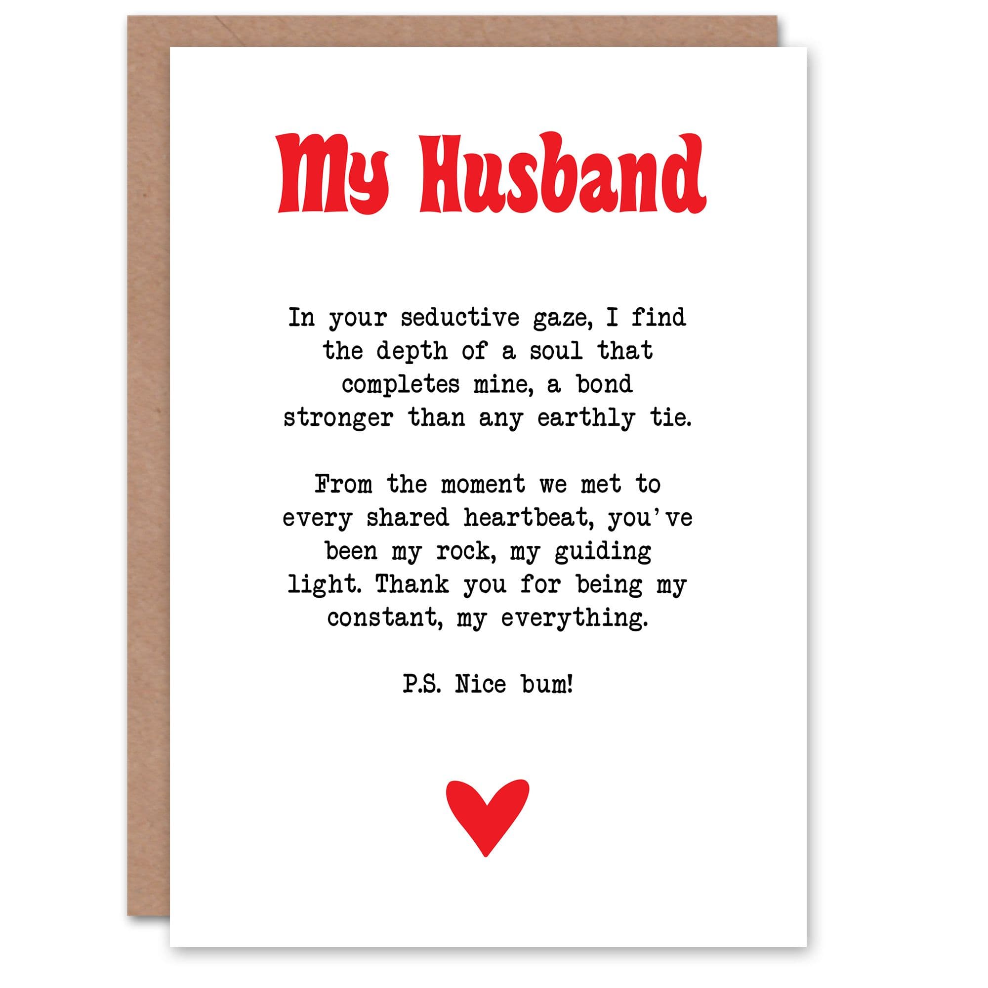 Greeting Card Love Poem My Everything Husband Romantic Anniversary